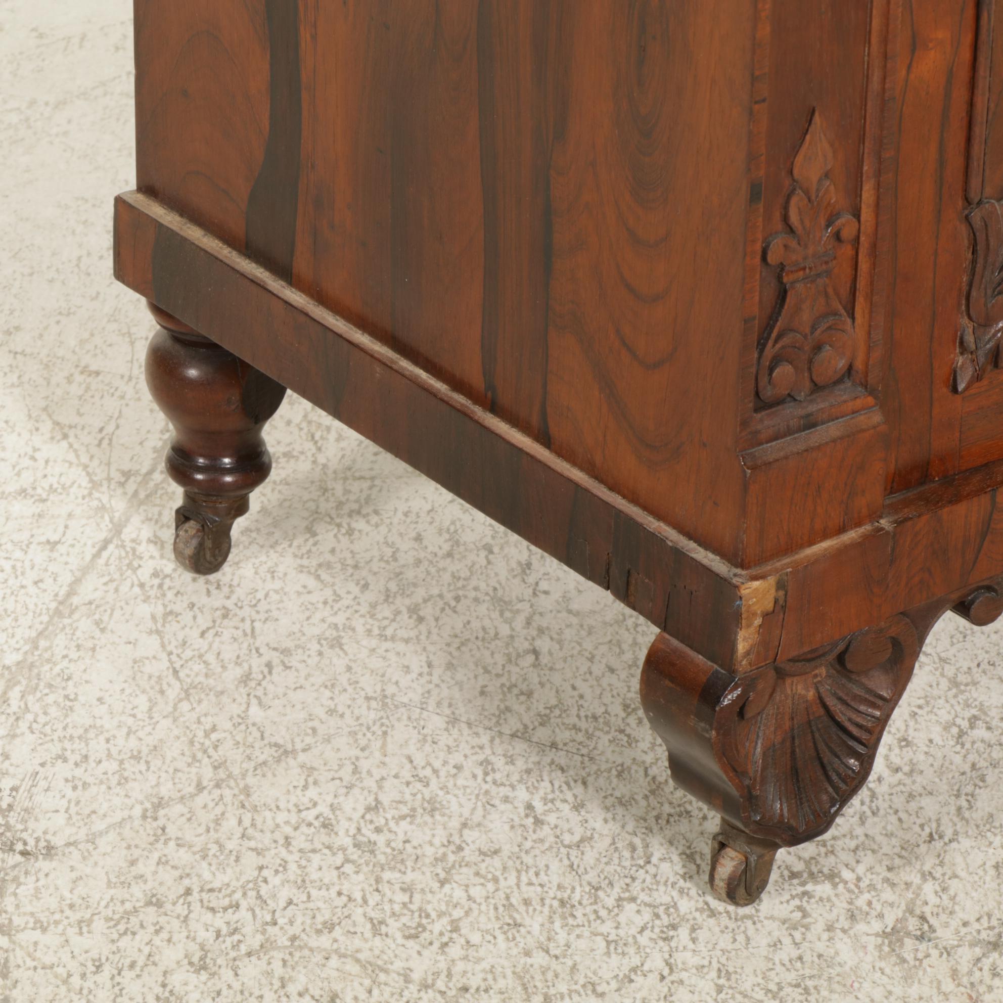 Classical Rosewood and White Marble Washstand, circa 1830
