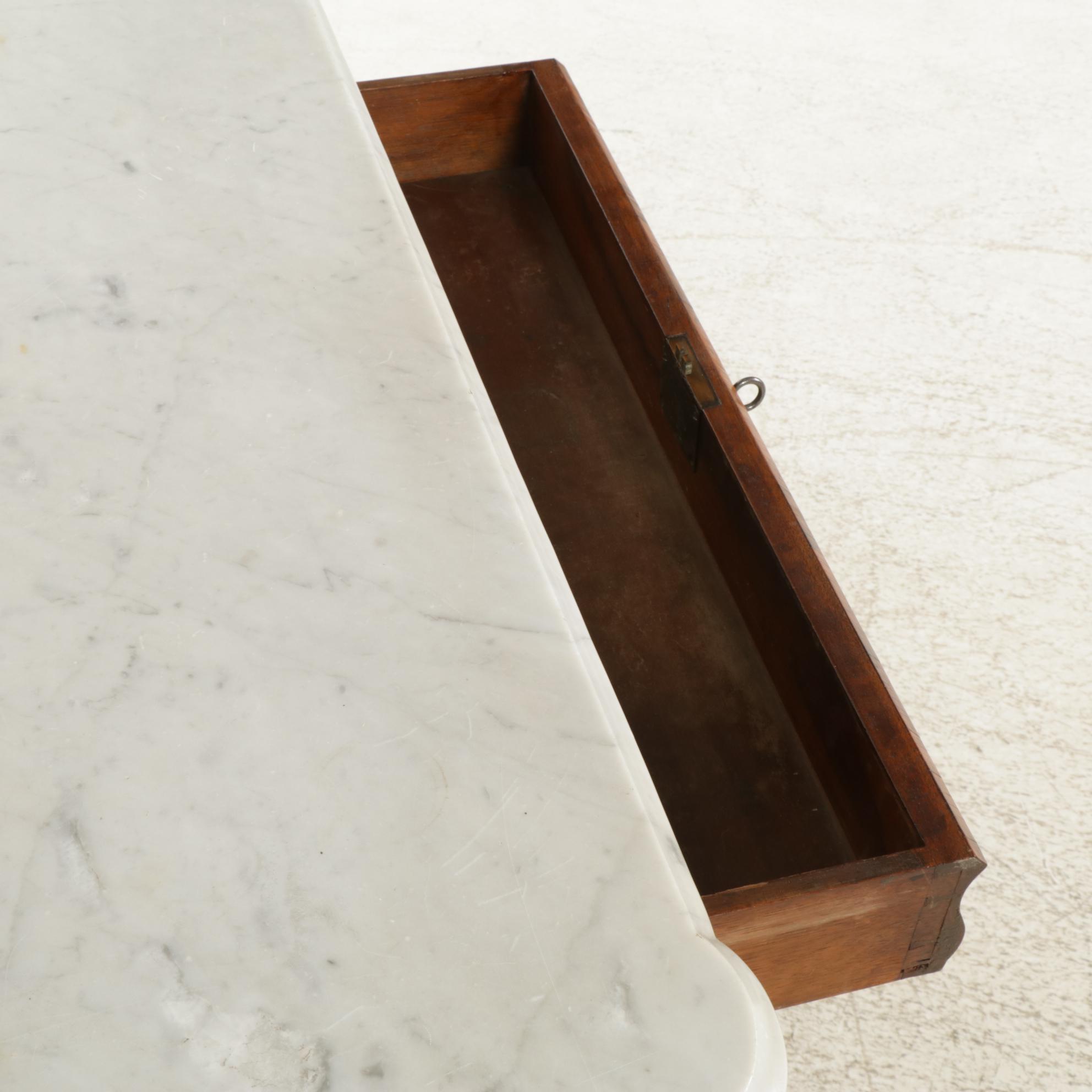 Classical Rosewood and White Marble Washstand, circa 1830