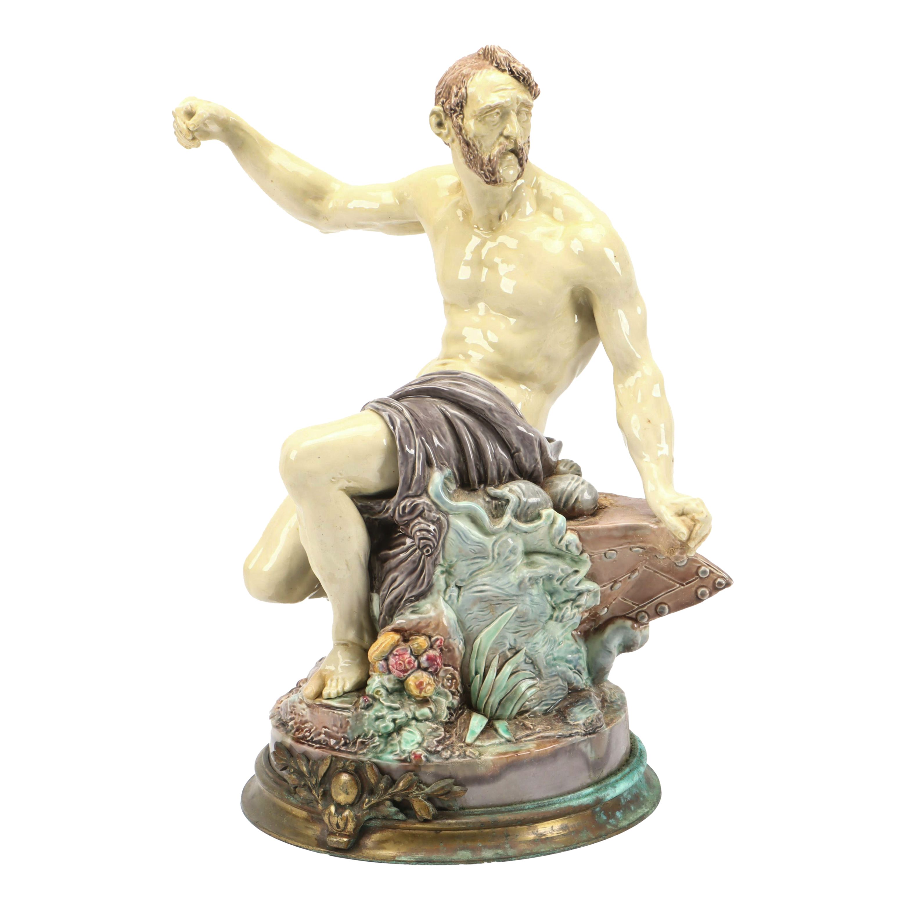 English Style Majolica Figurine