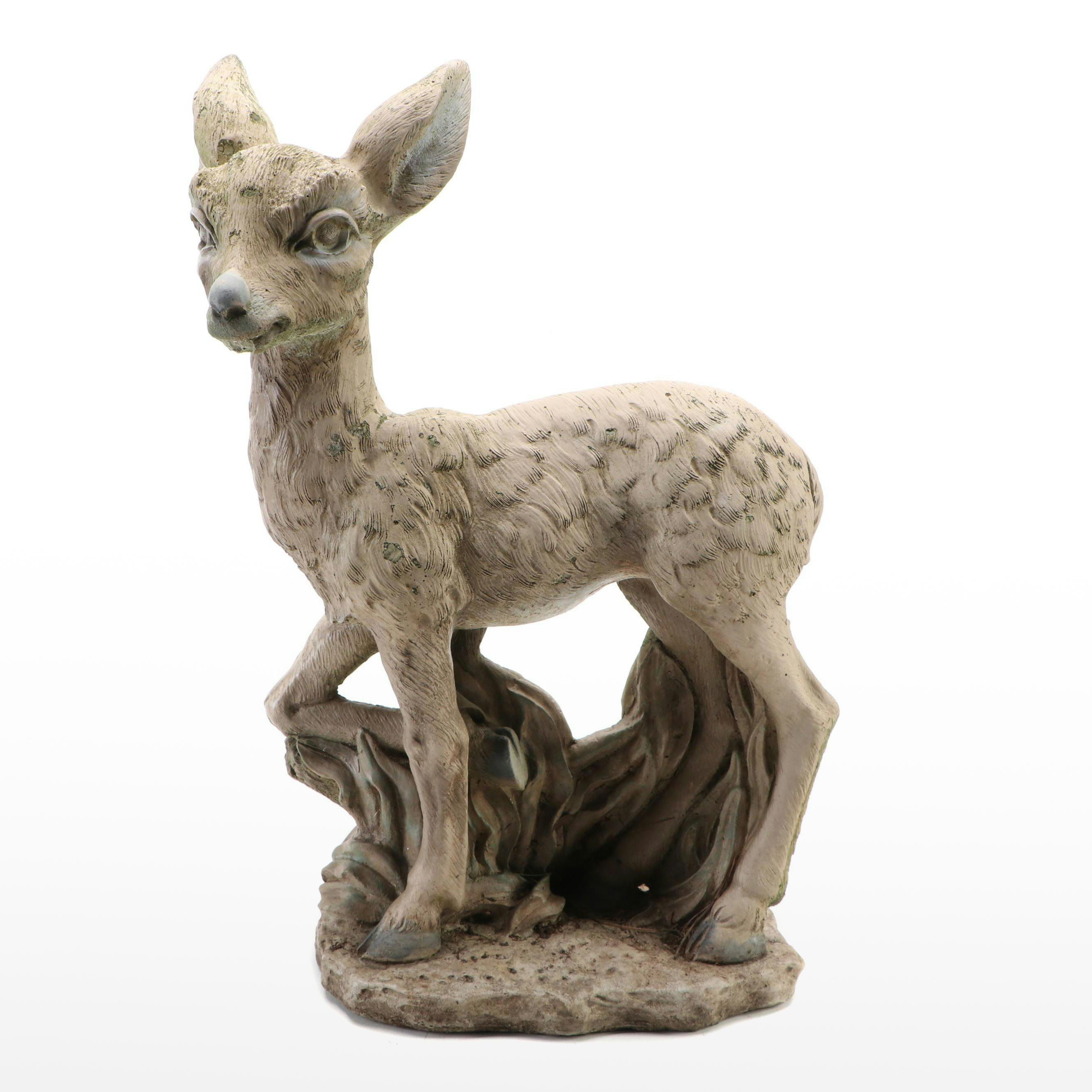 Cast Concrete Fawn Garden Statue, 1997