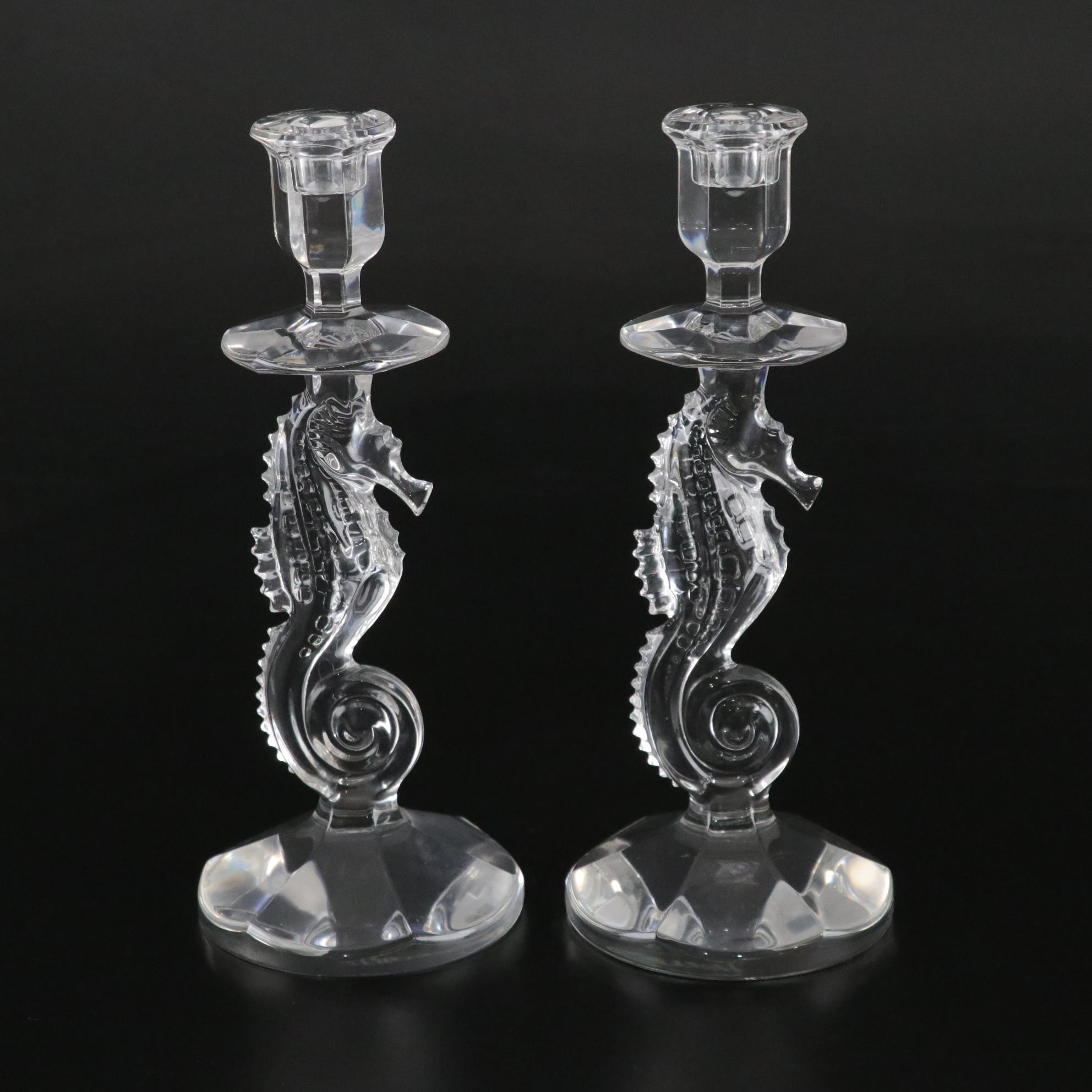 Waterford Crystal Seahorse Candlestick Holders
