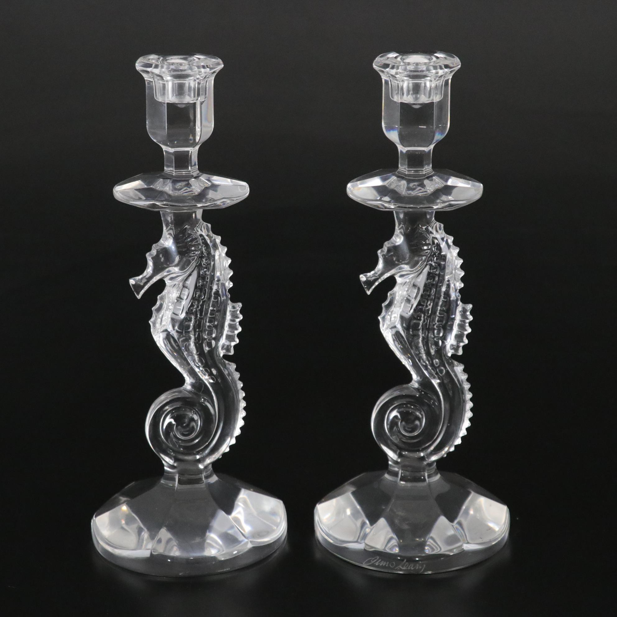 Waterford Crystal Seahorse Candlestick Holders