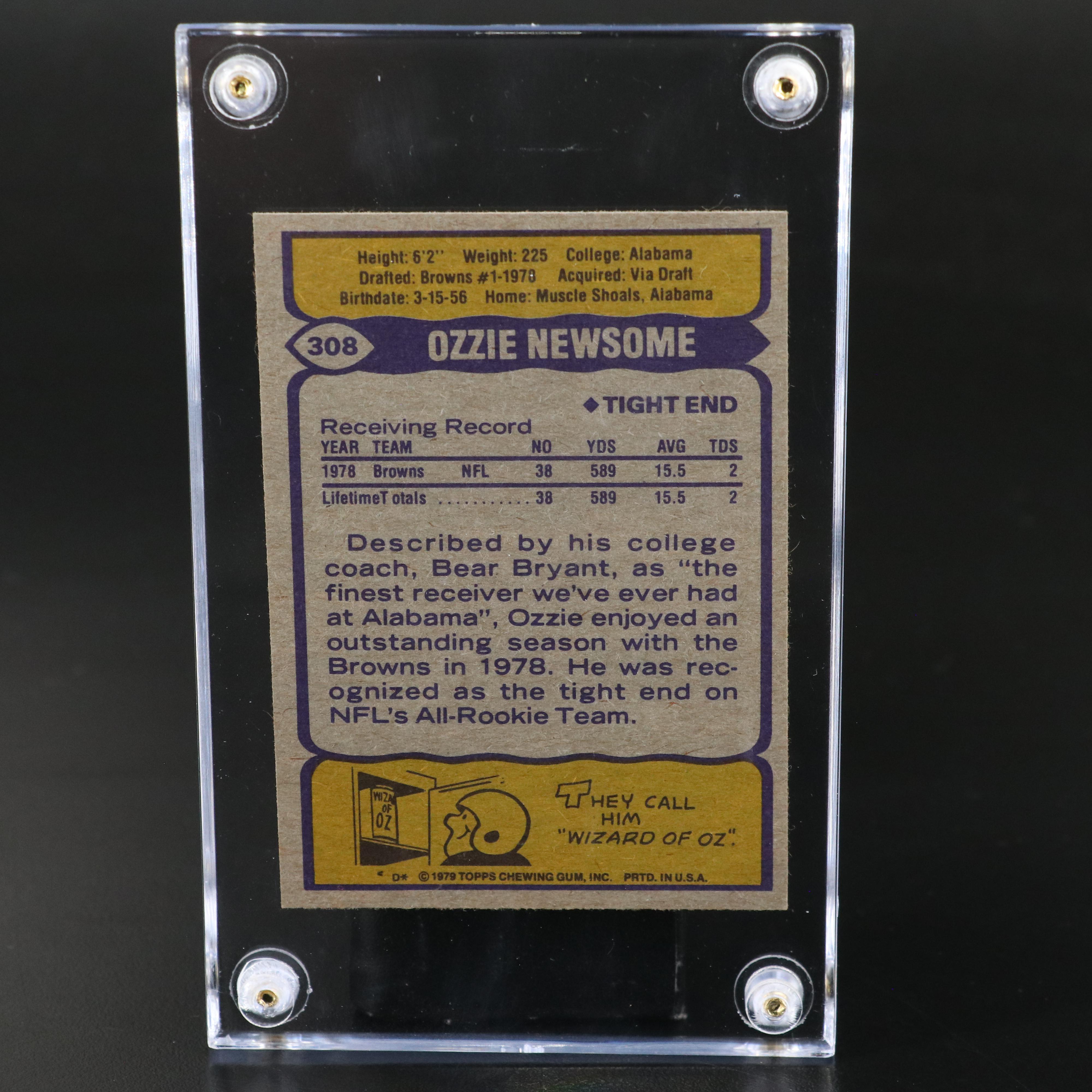 1979 Topps Ozzie Newsome Cleveland Browns Rookie Football Card