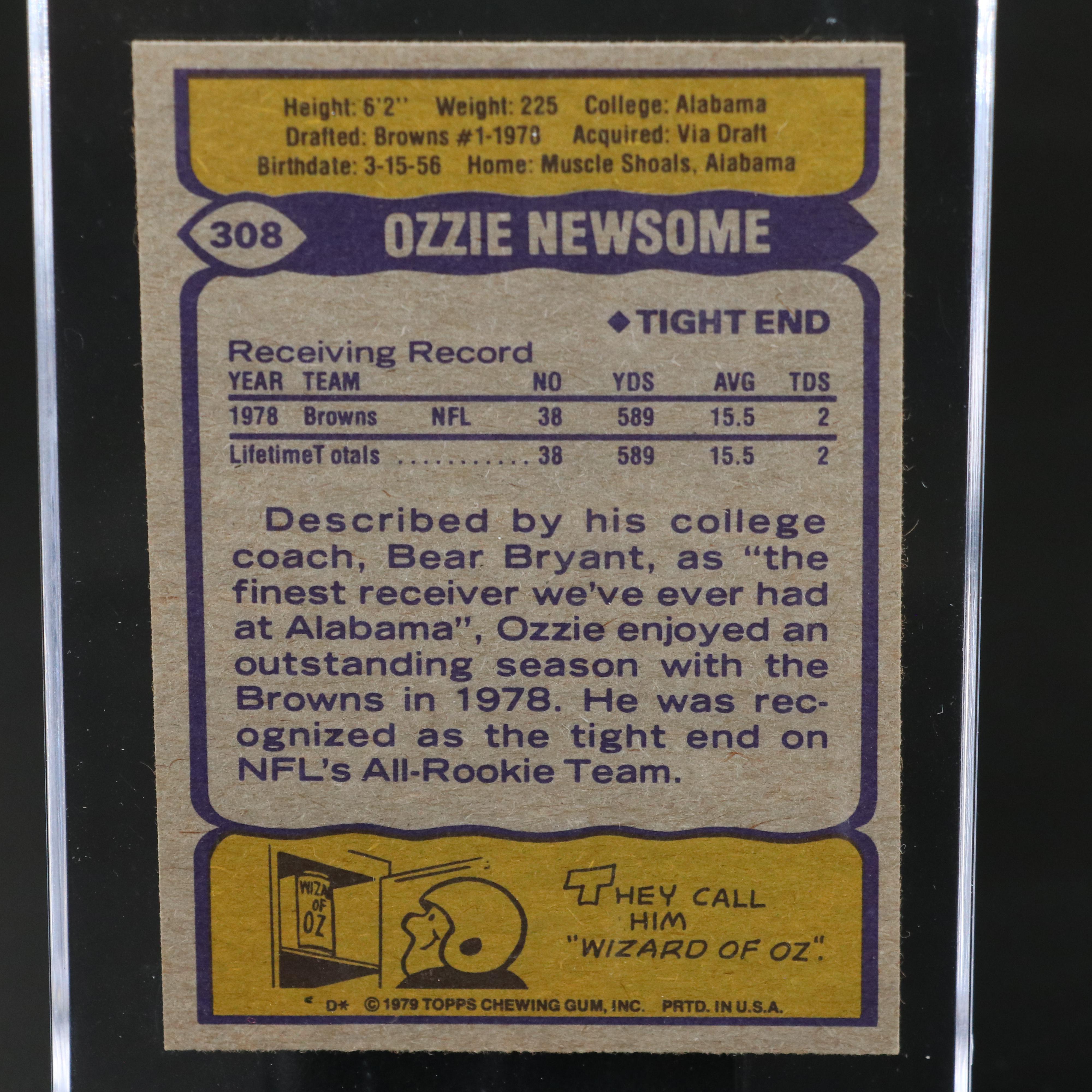 1979 Topps Ozzie Newsome Cleveland Browns Rookie Football Card