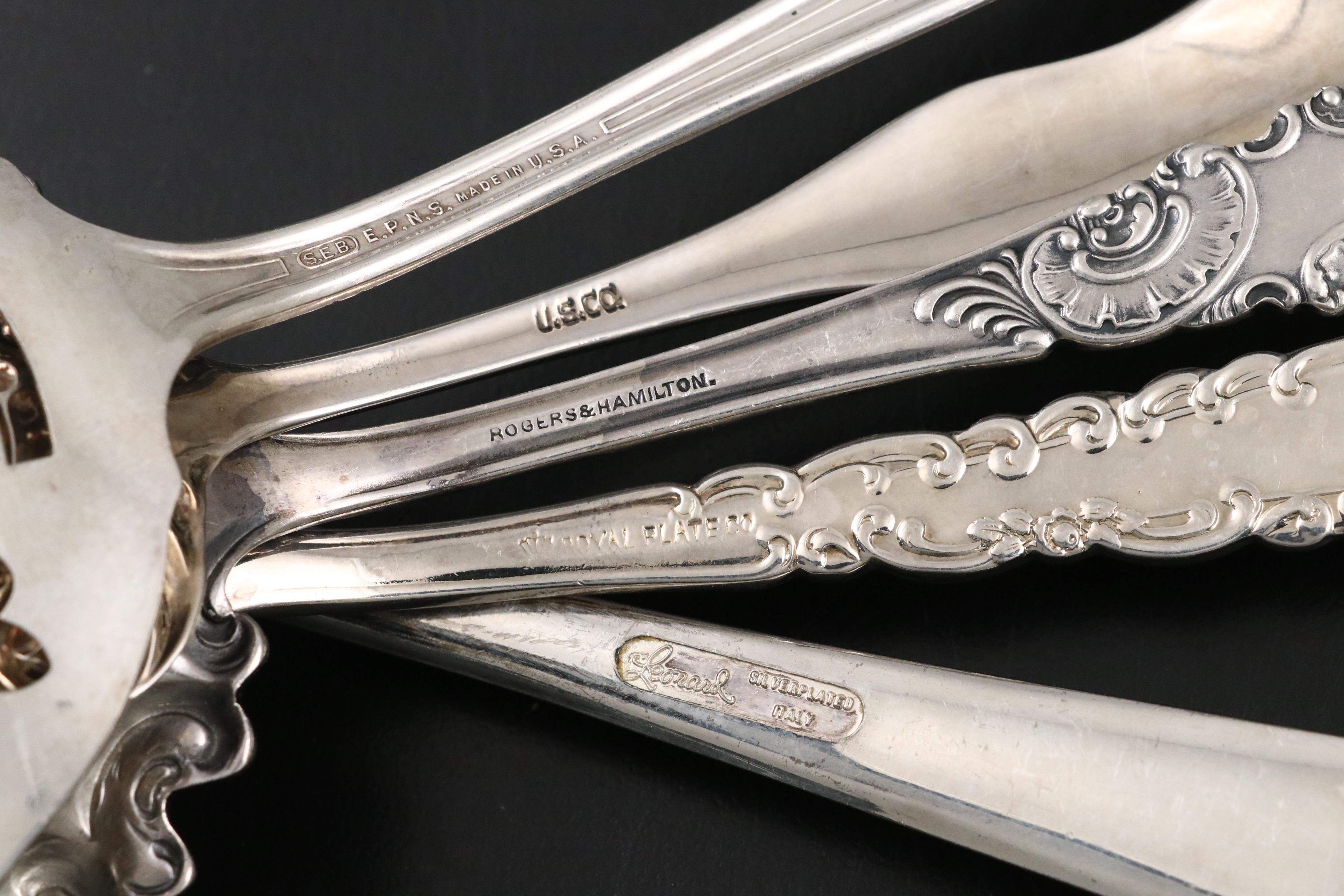 Towle Silver Plate Serving Spoon with 1847 Rogers and Other Serving Utensils