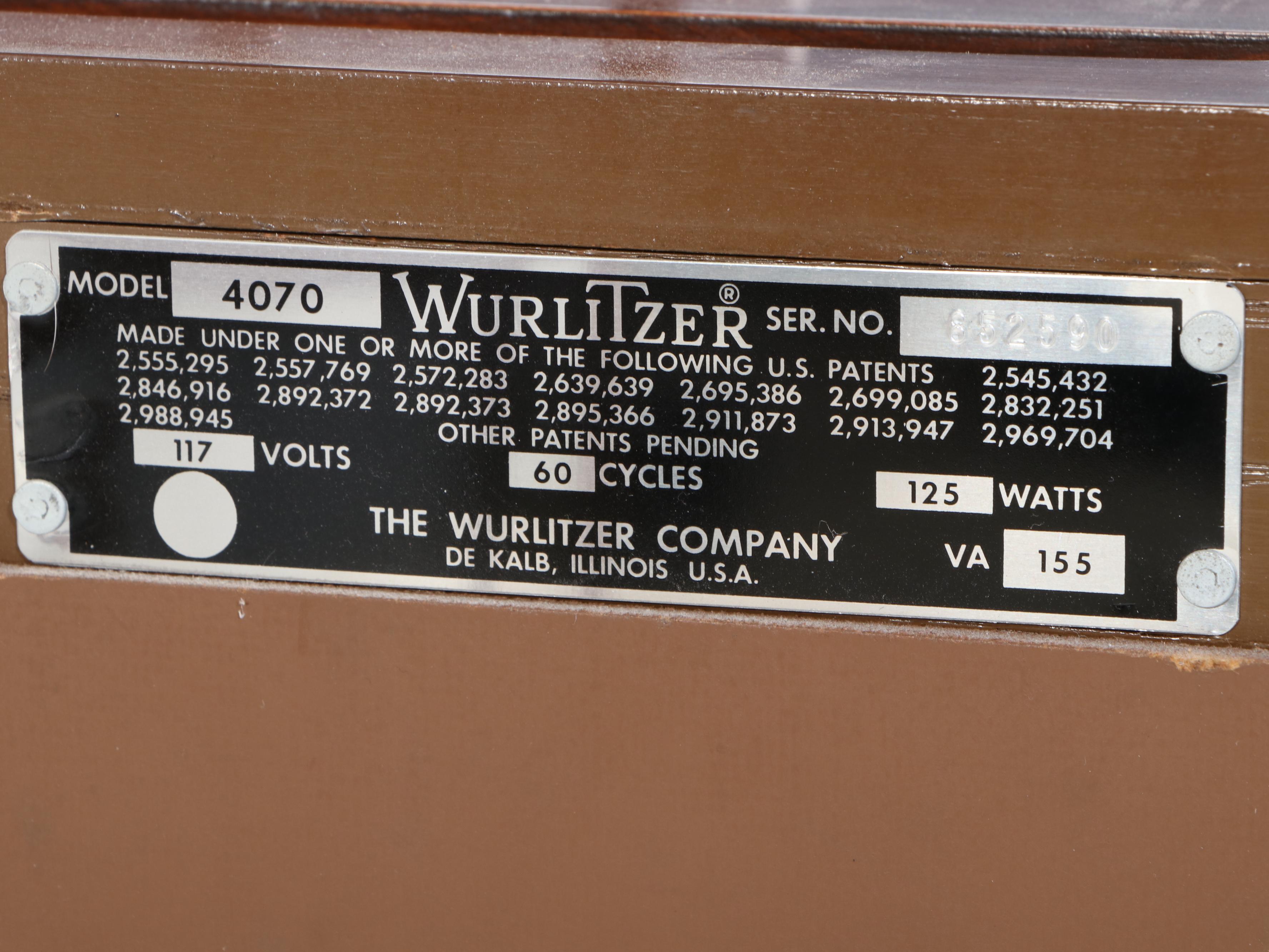 Wuirlitzer Multi-Matic Percussion Model 4070 Organ & Matching Stool, Sheet Music