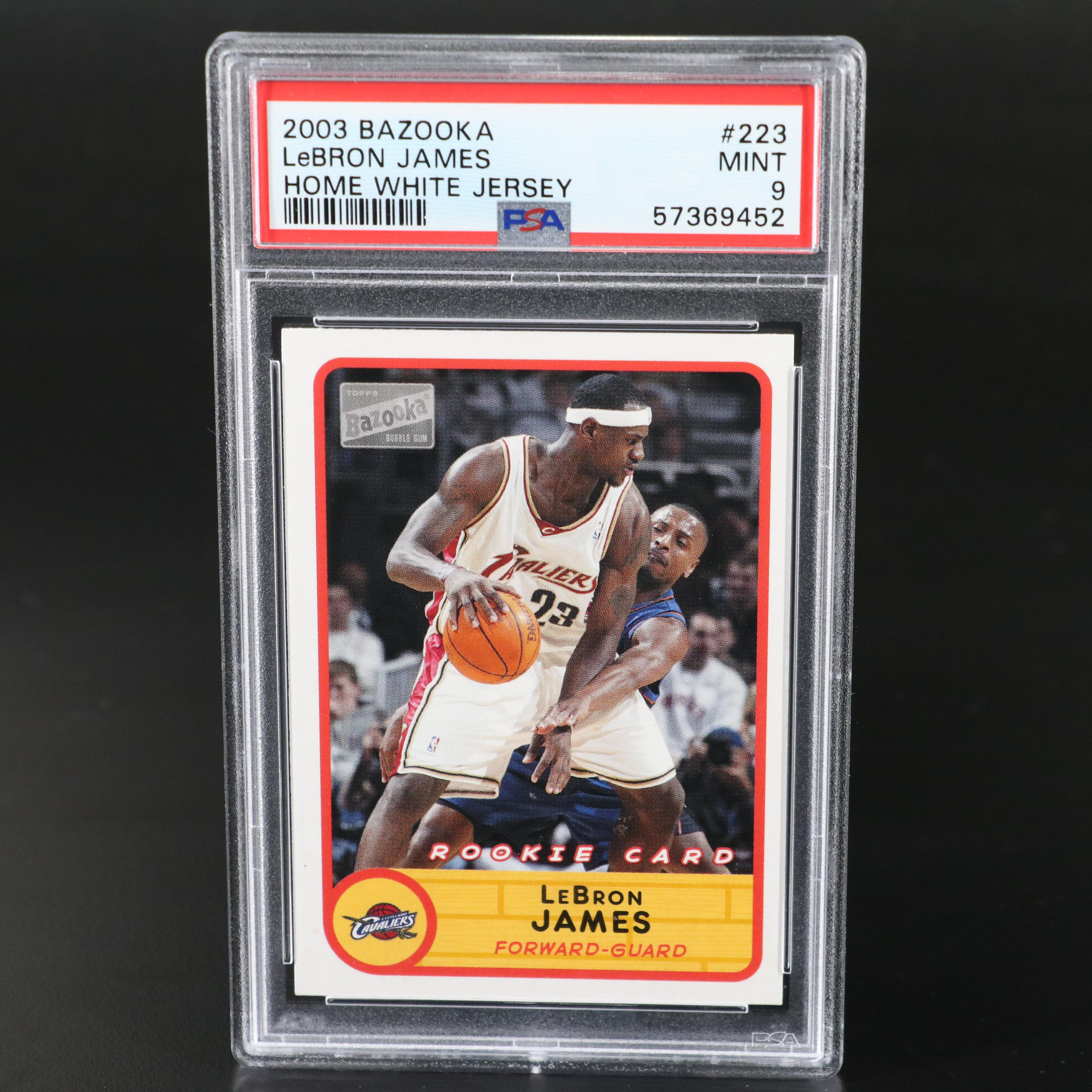 2003 Bazooka LeBron James Rookie Basketball Card Graded PSA 9