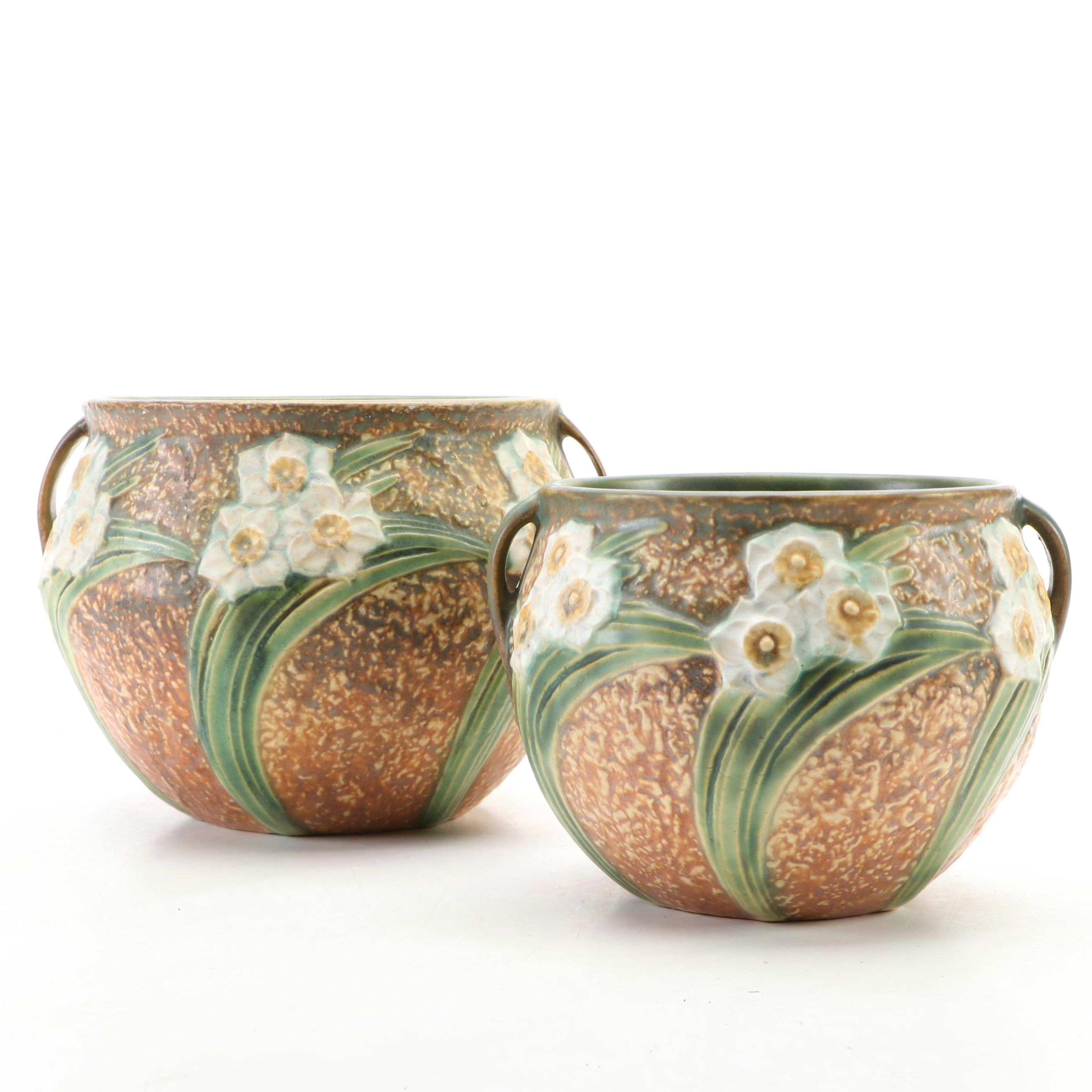 Roseville Pottery "Jonquil" Ceramic Jardinieres, Mid-20th Century