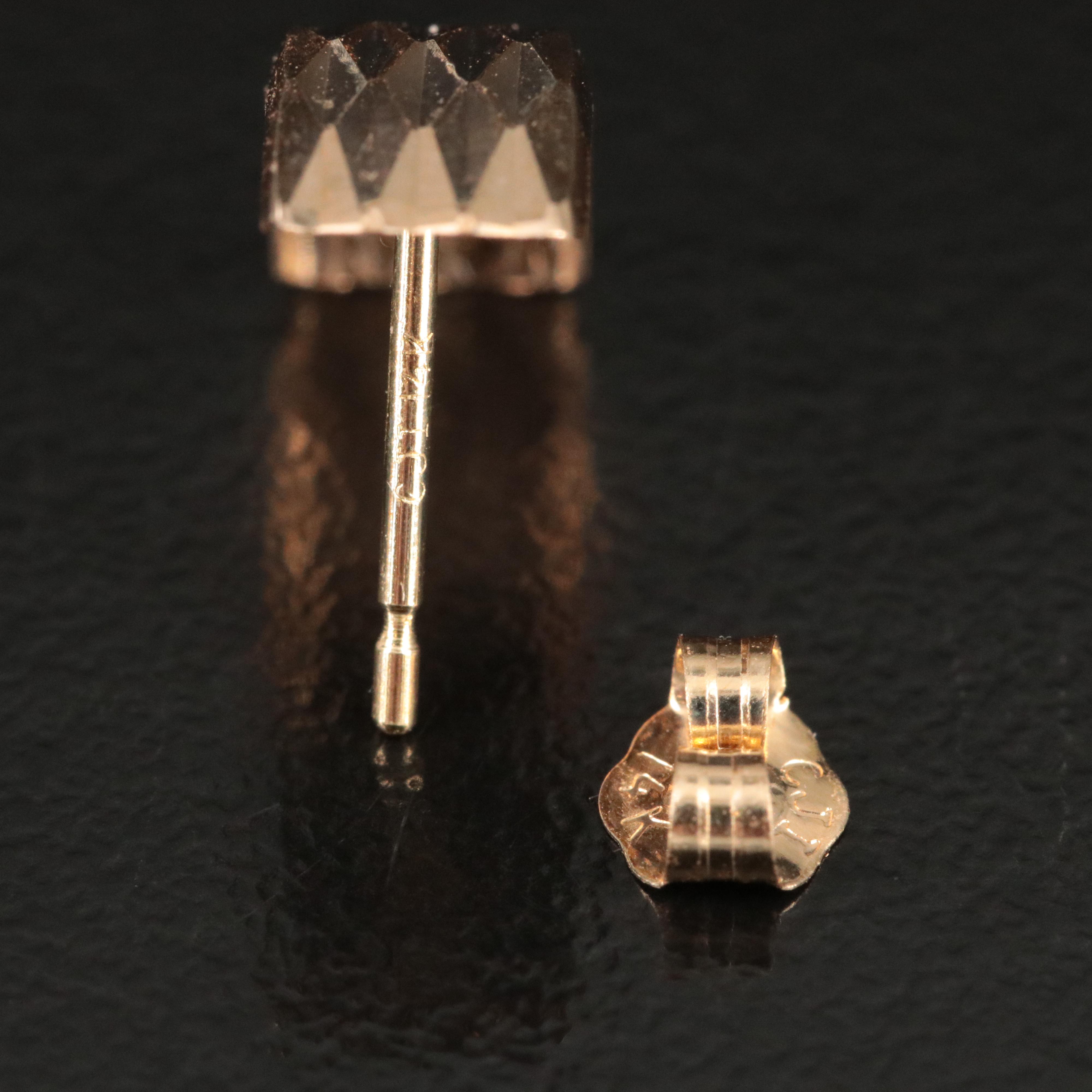 14K Diamond-Cut Half Hoop Earrings