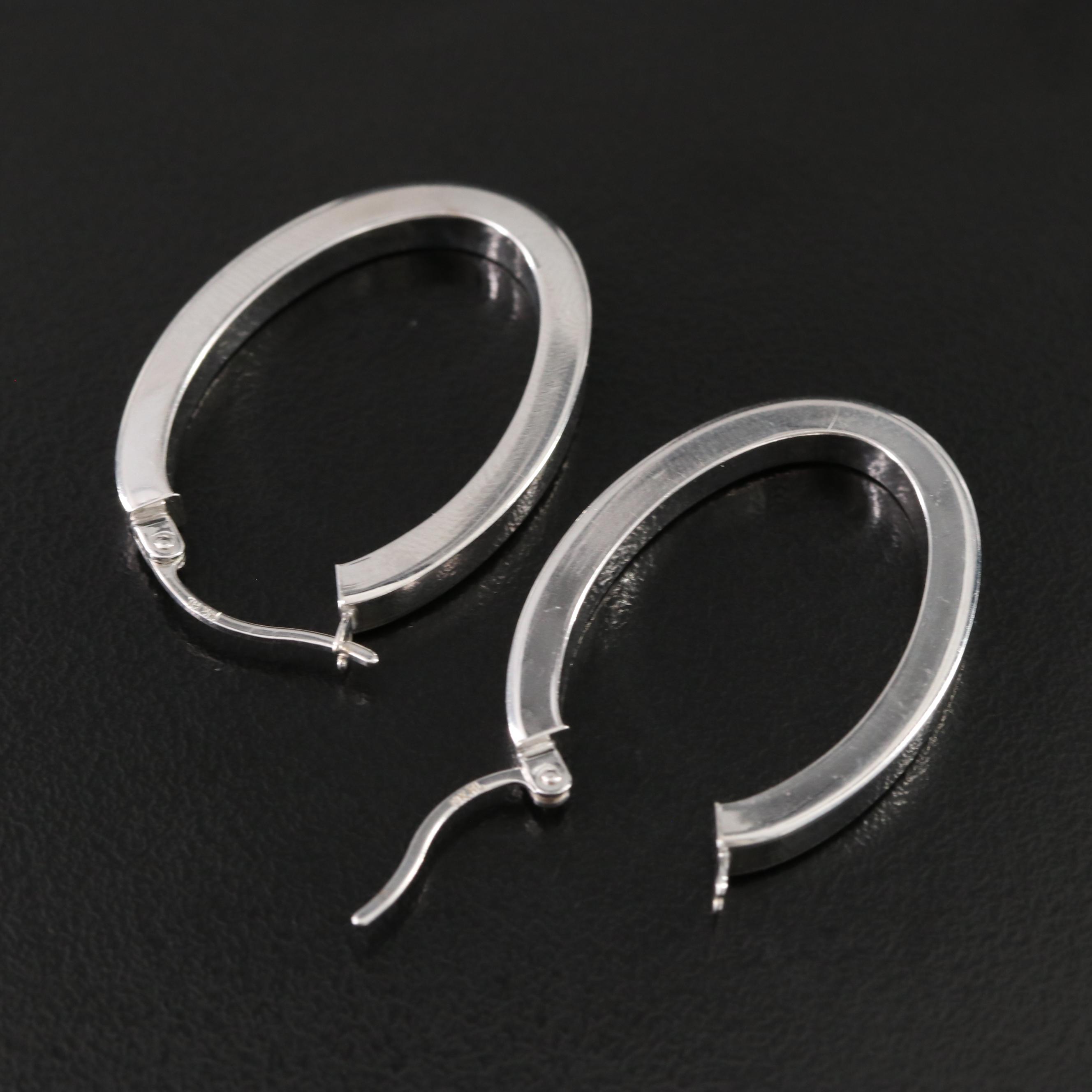 14K Oval Hoop Earrings