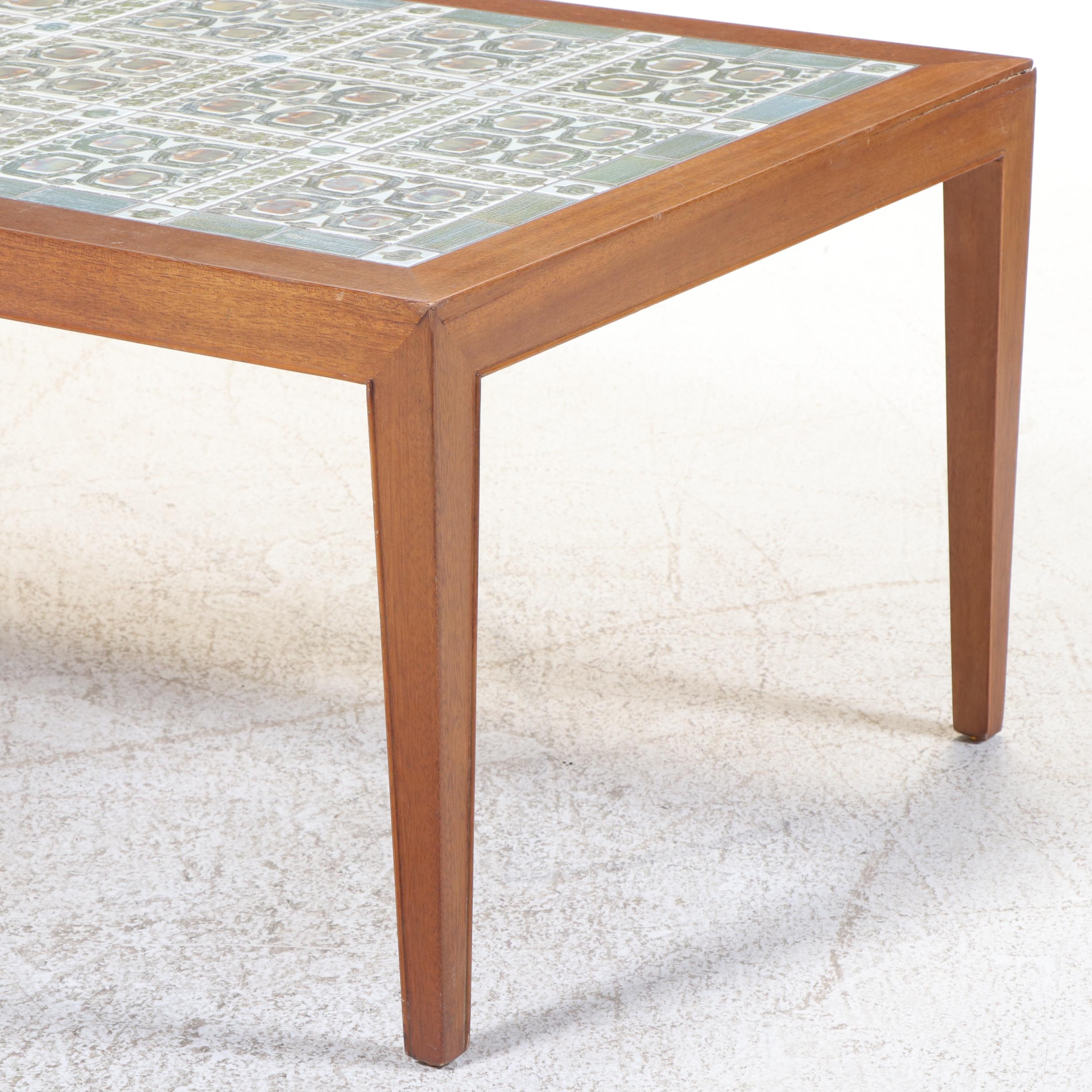 Haslev Møbelsnedkeri Danish Modern Teak and Porcelain Tile Coffee Table, c. 1960