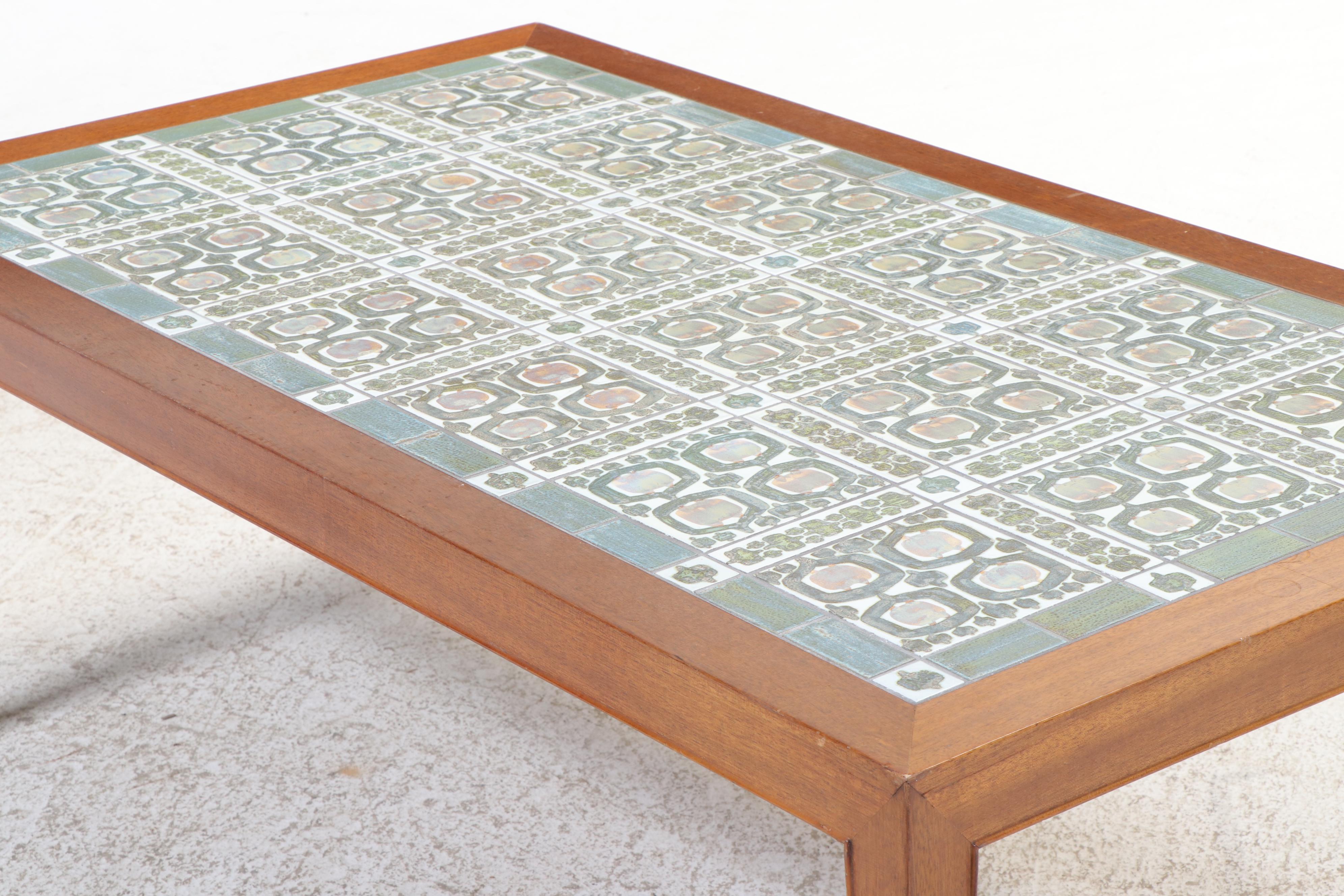 Haslev Møbelsnedkeri Danish Modern Teak and Porcelain Tile Coffee Table, c. 1960