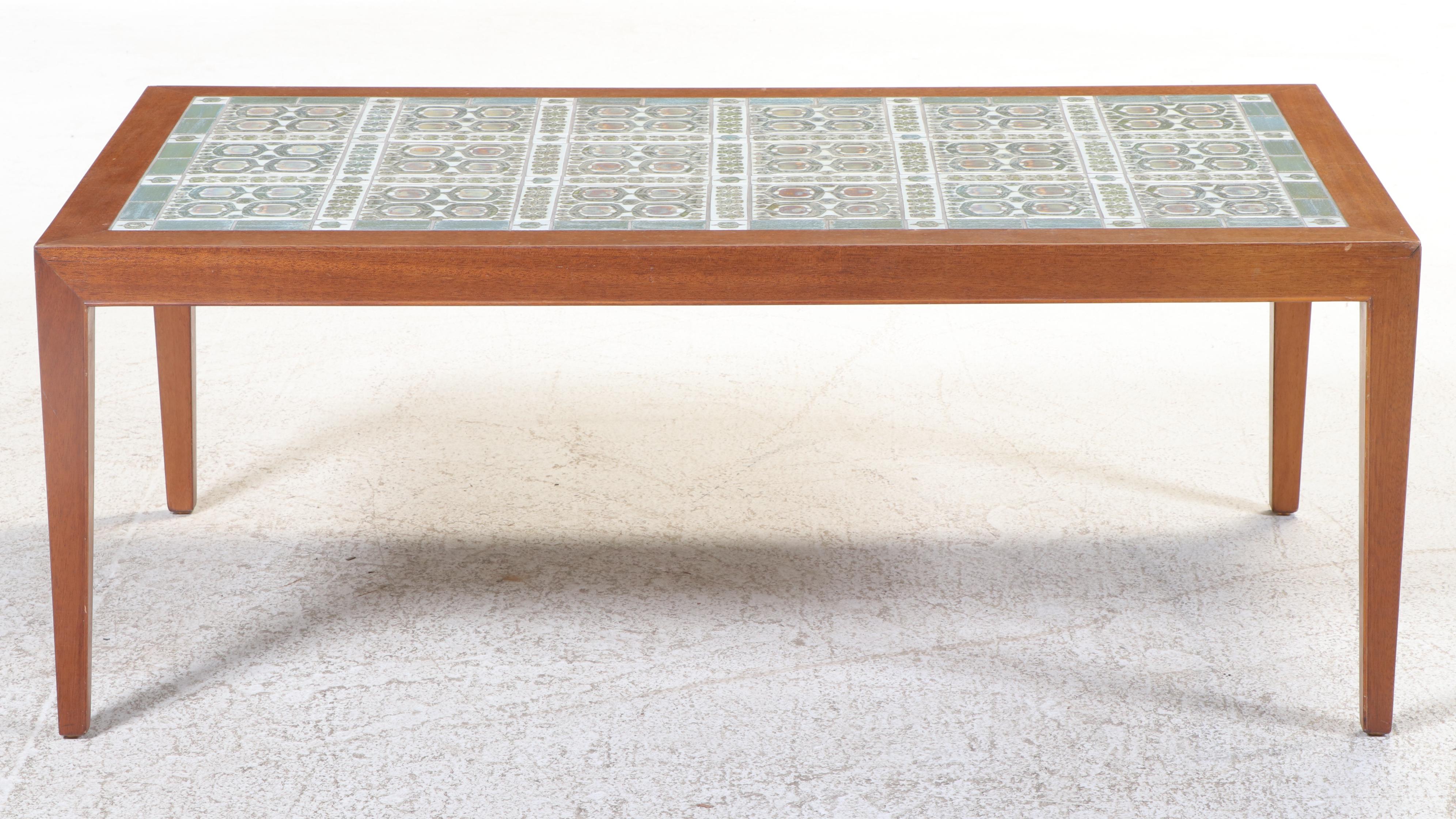 Haslev Møbelsnedkeri Danish Modern Teak and Porcelain Tile Coffee Table, c. 1960