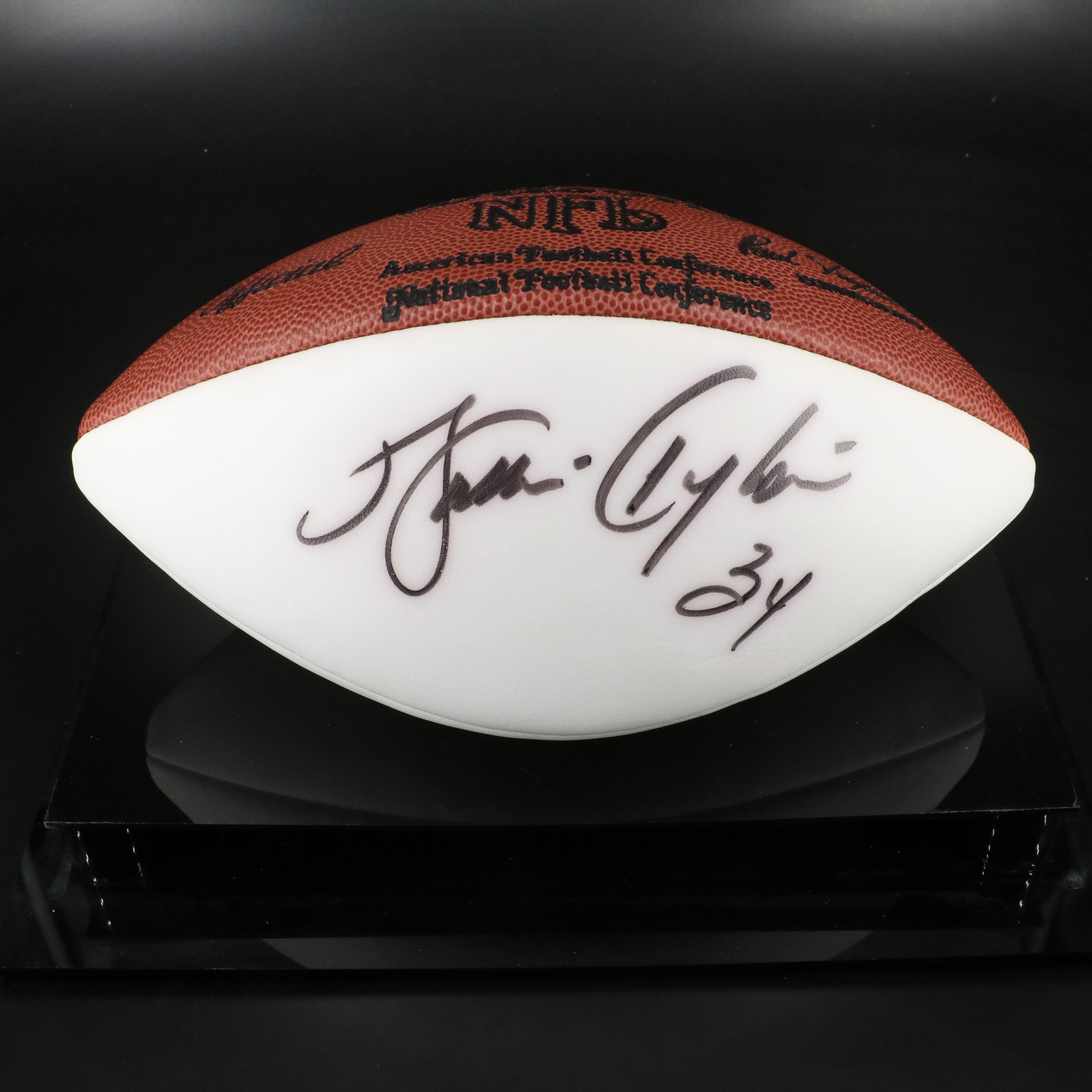 Walter Payton Signed Wilson NFL Official Football with Display