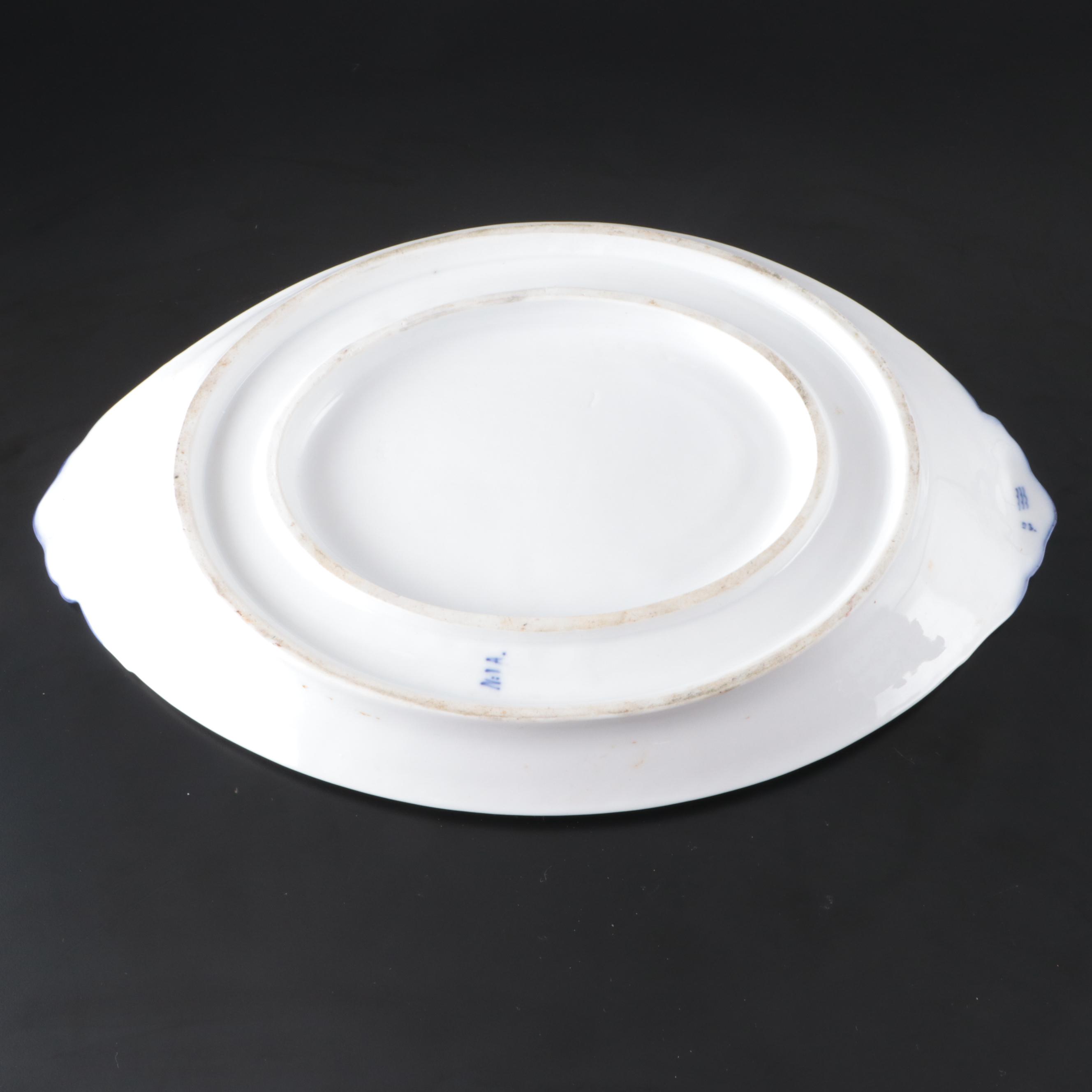 Royal Copenhagen Porcelain "Blue Fluted Lace" Tureen with Underplate, 1870–1890