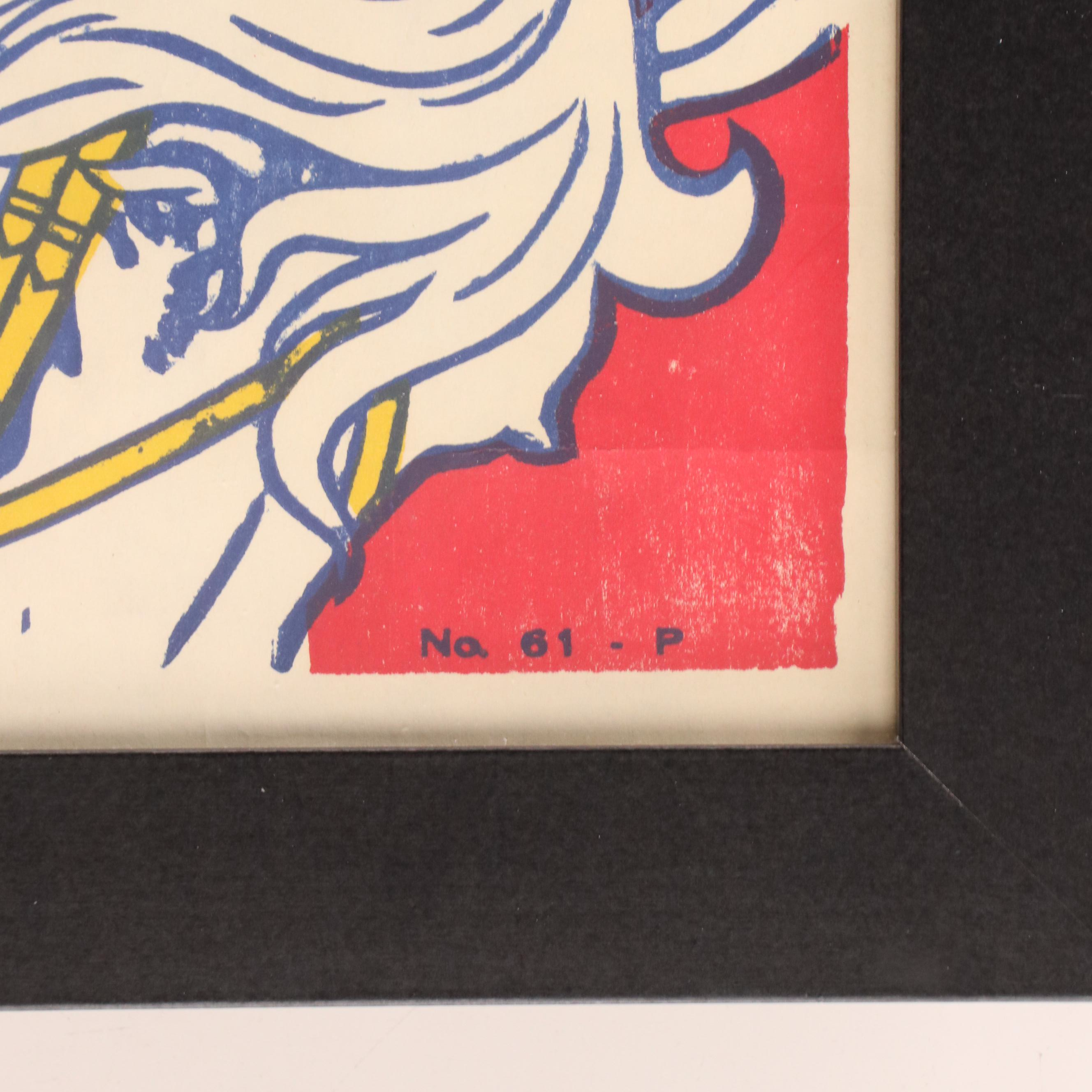 Roberts Bros. 3 Ring Circus Block-Printed Poster, Mid-20th Century