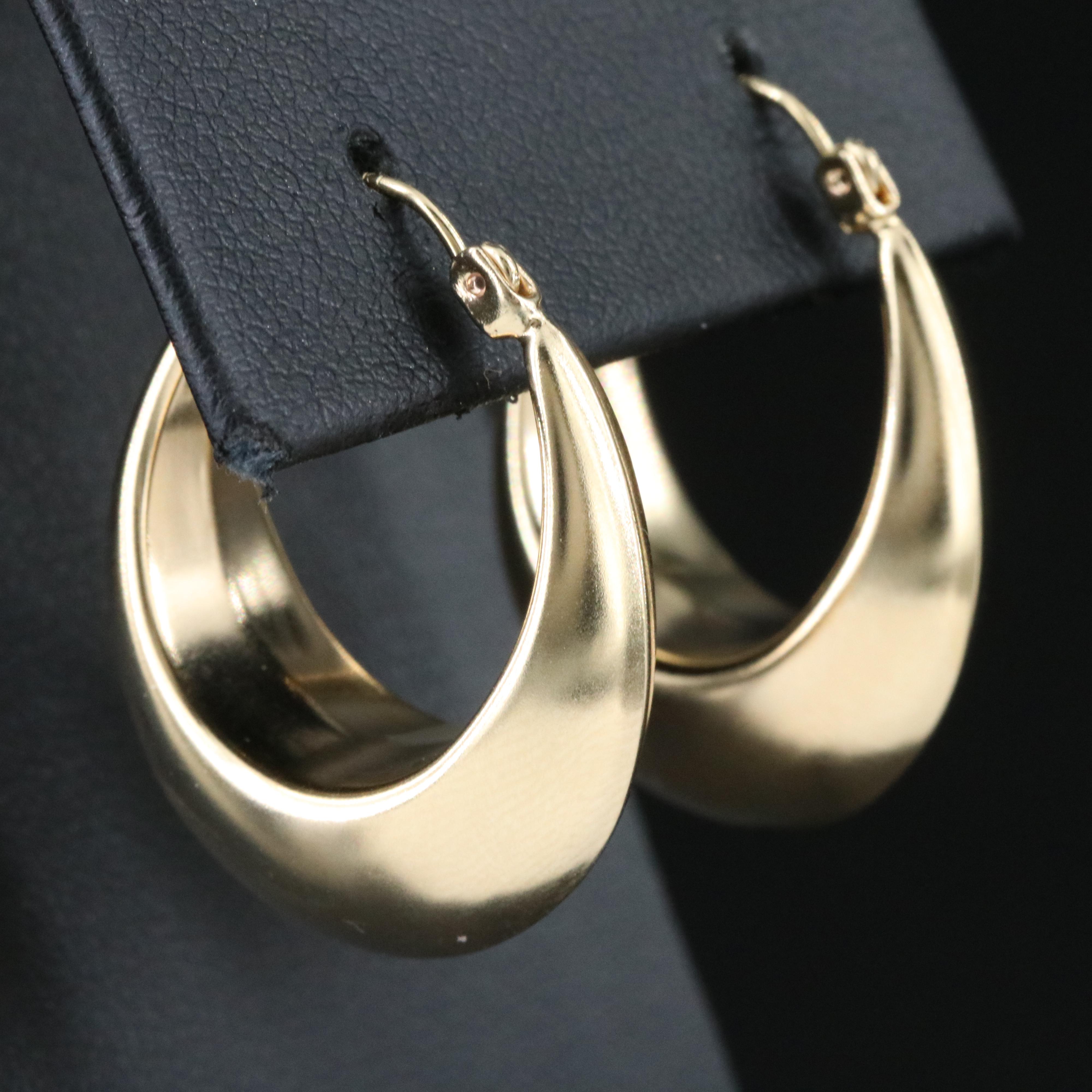 14K Hoops with Satin Finish