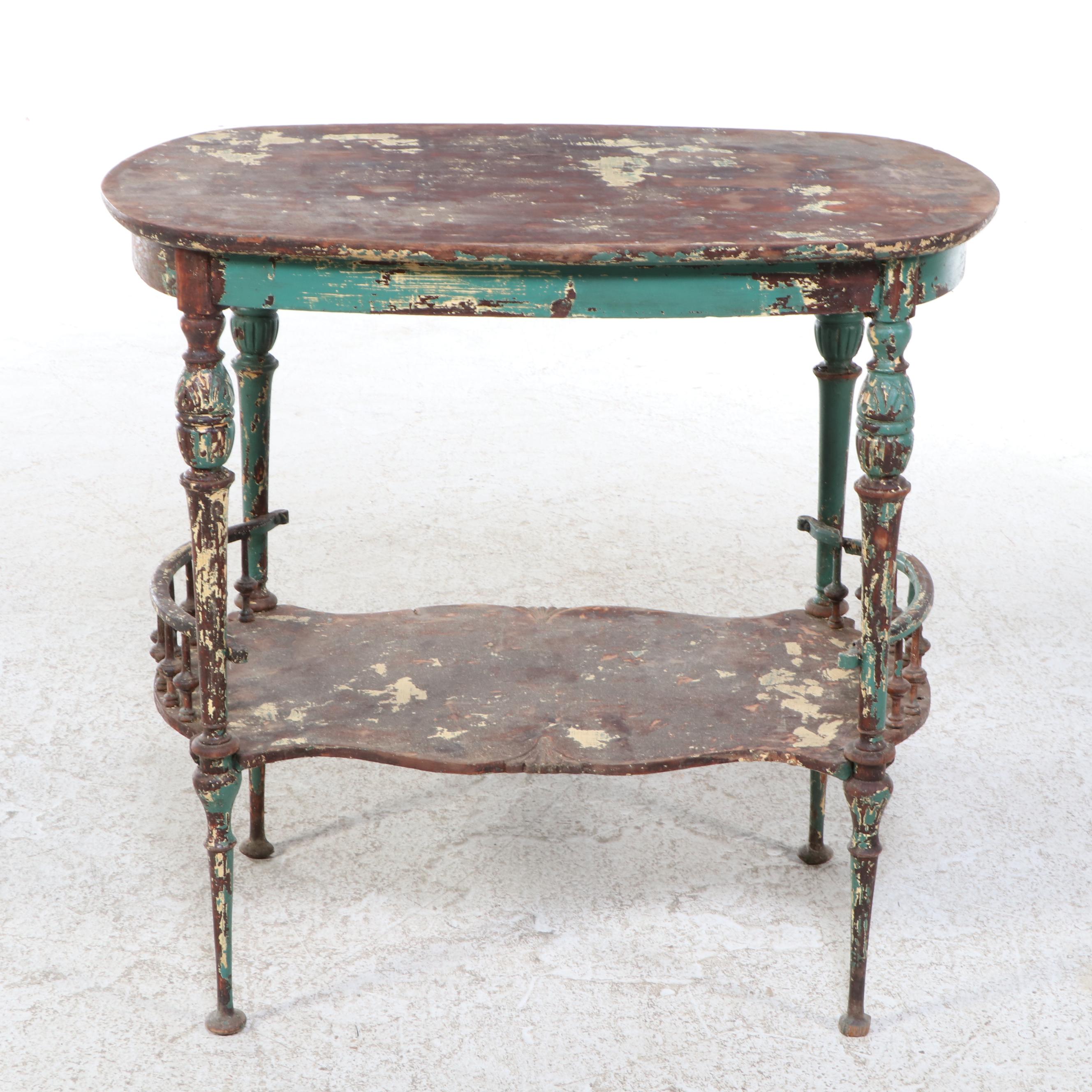 American Colonial Revival Painted Two-Tier Parlor Table, Early 20th Century