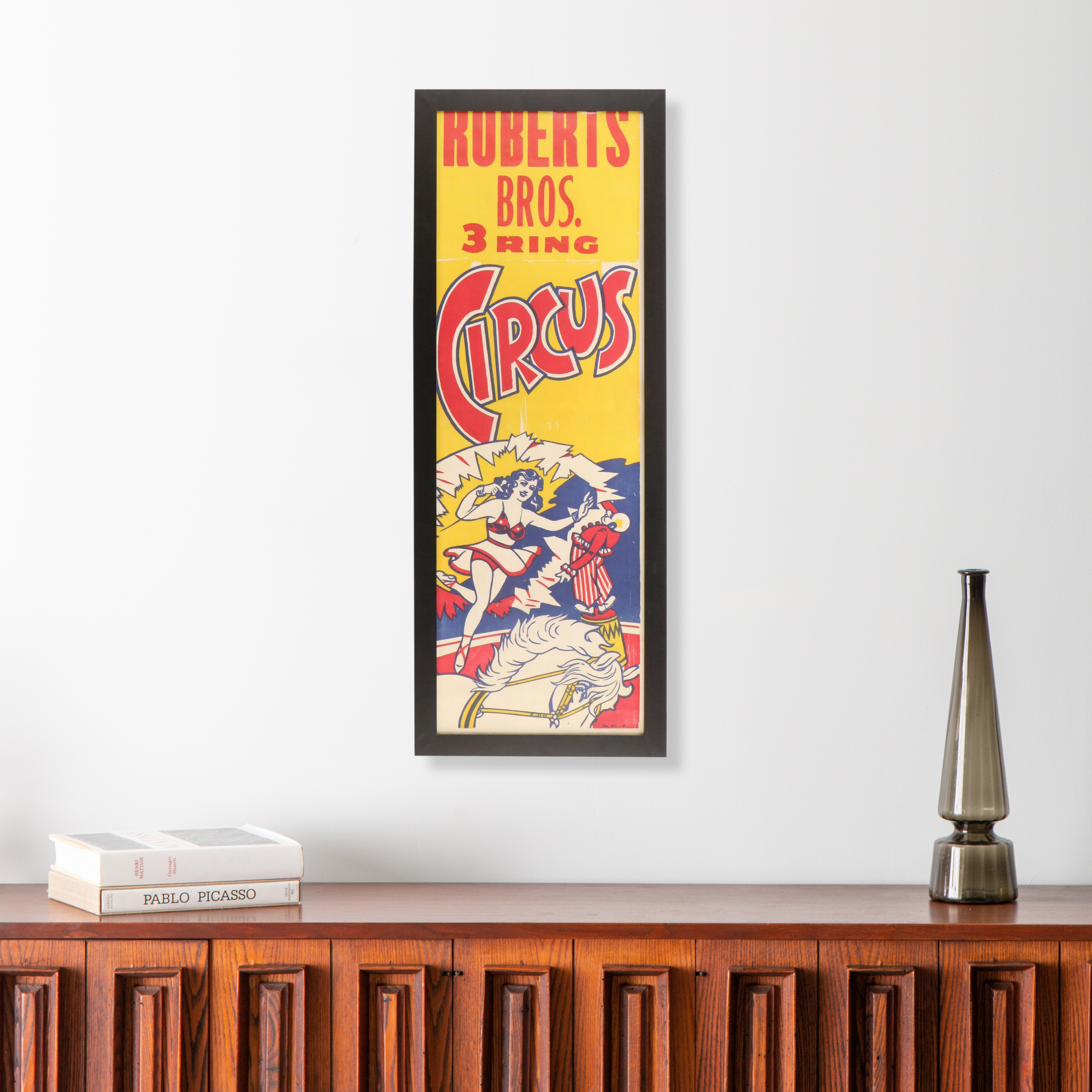 Roberts Bros. 3 Ring Circus Block-Printed Poster, Mid-20th Century