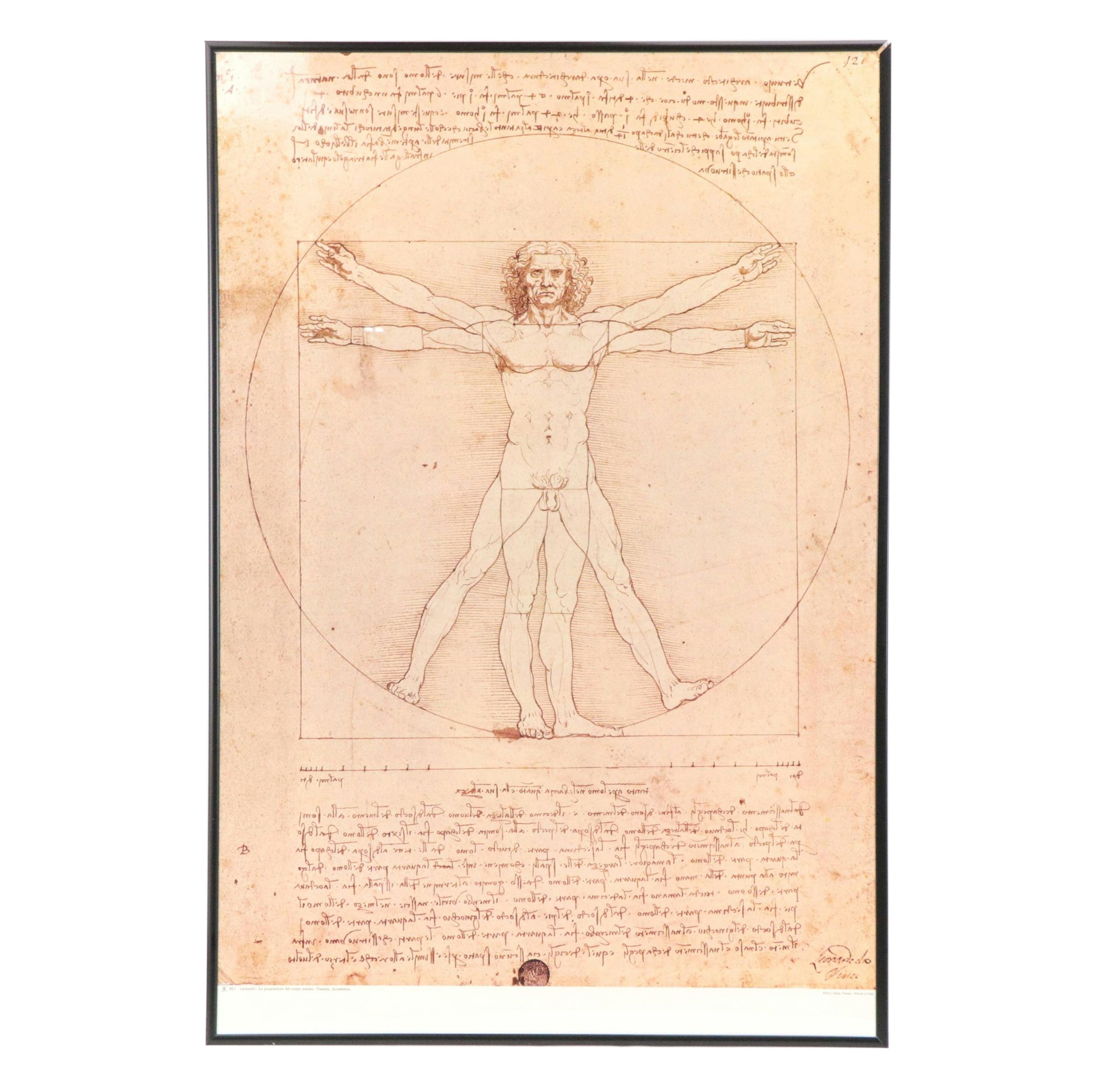 Offset Lithograph After Leonardo da Vinci's "Uomo Vitruviano"