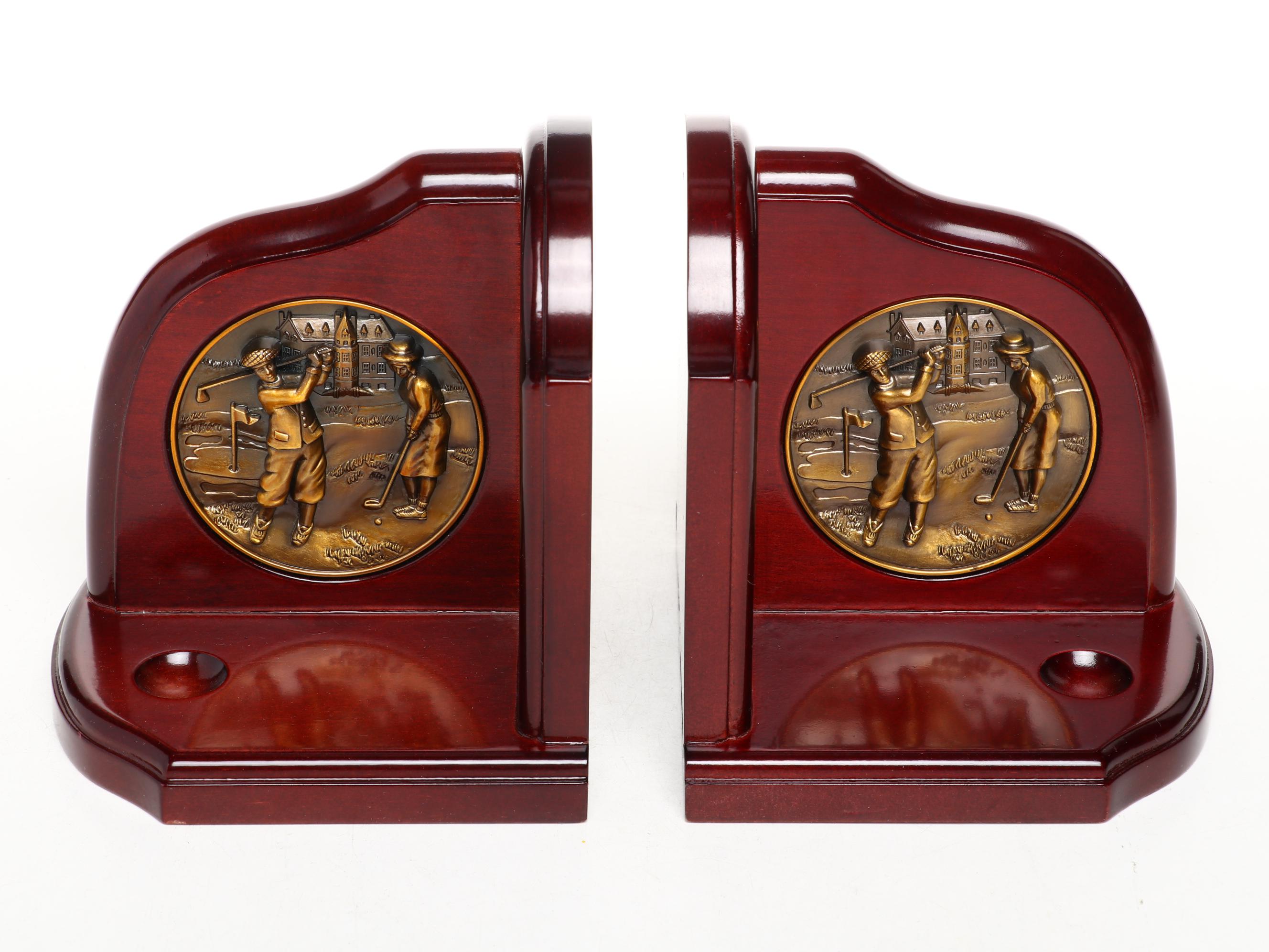 SF Bay Trading WoodBox and Lidded Glass Jar, Golf Bookends, More Office Décor