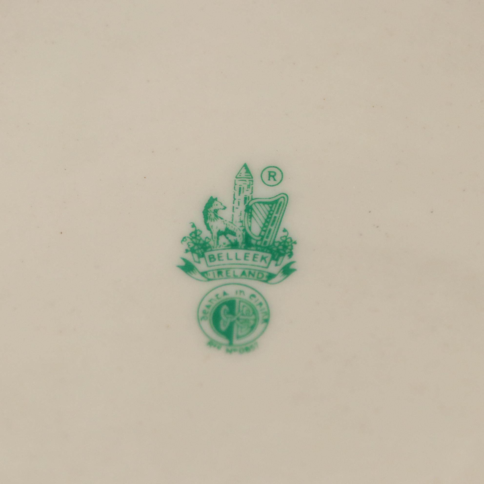 Belleek Porcelain "New Shell Yellow" Biscuit Barrel with Lid, circa 1965-1980