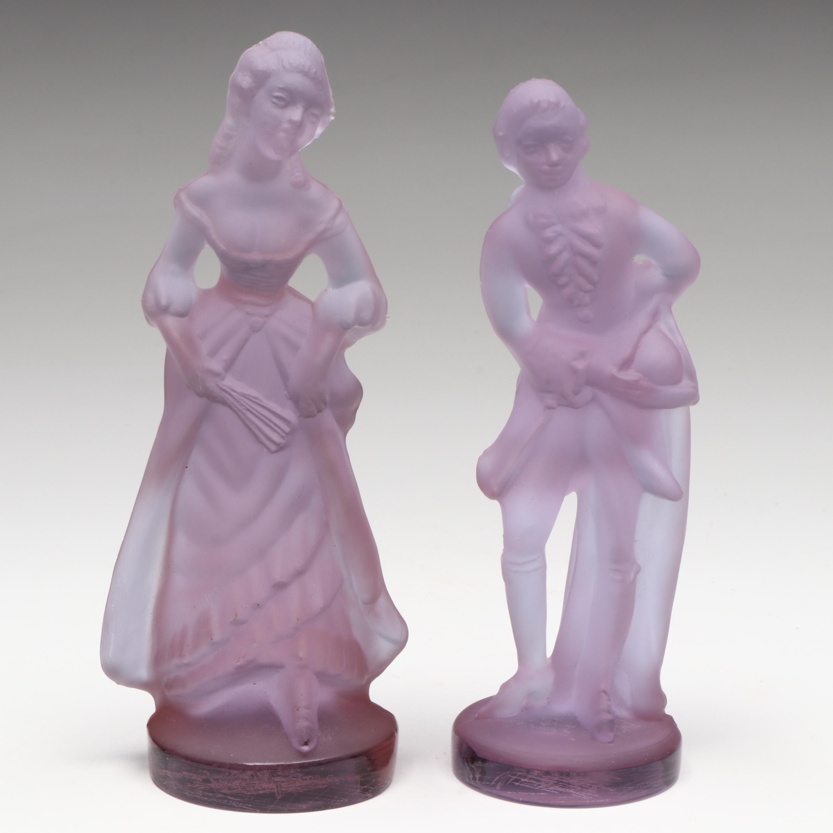 Carl Erickson Controlled Bubble Green Glass Vase with Studio Art Vase and Couple