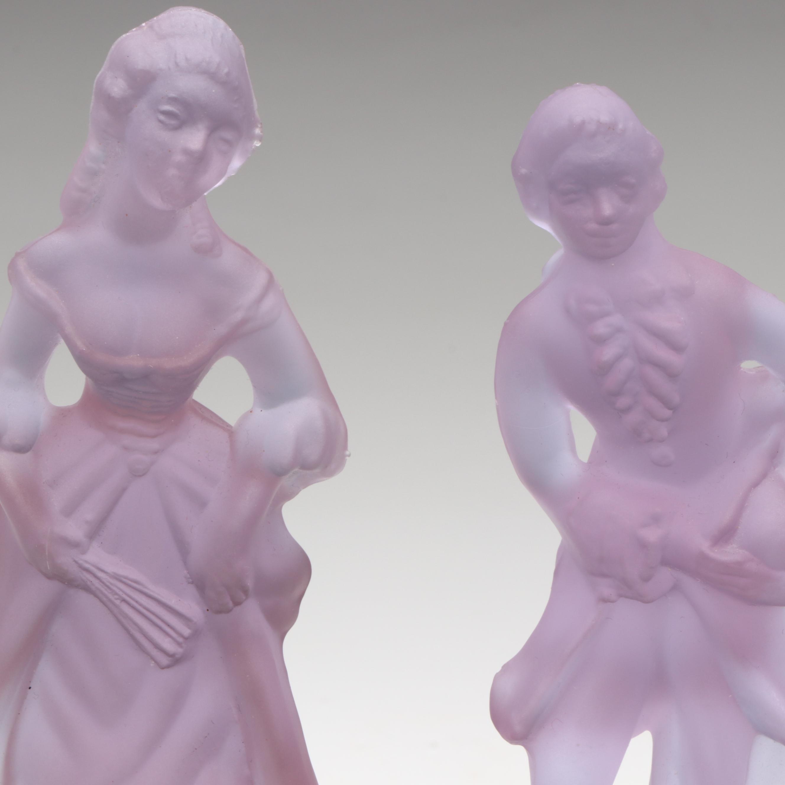 Carl Erickson Controlled Bubble Green Glass Vase with Studio Art Vase and Couple