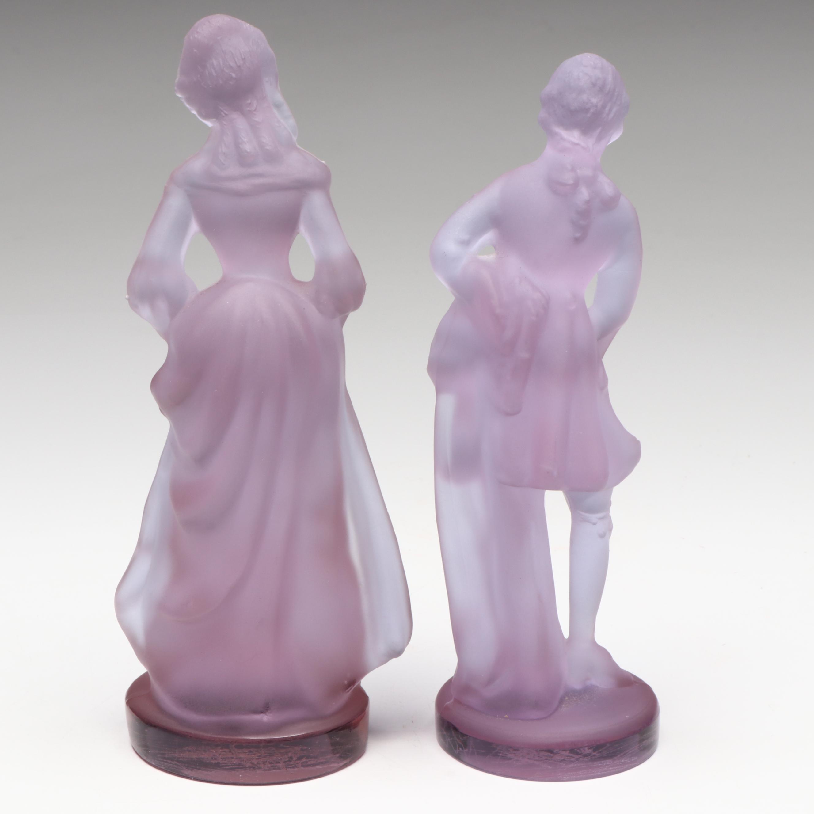 Carl Erickson Controlled Bubble Green Glass Vase with Studio Art Vase and Couple