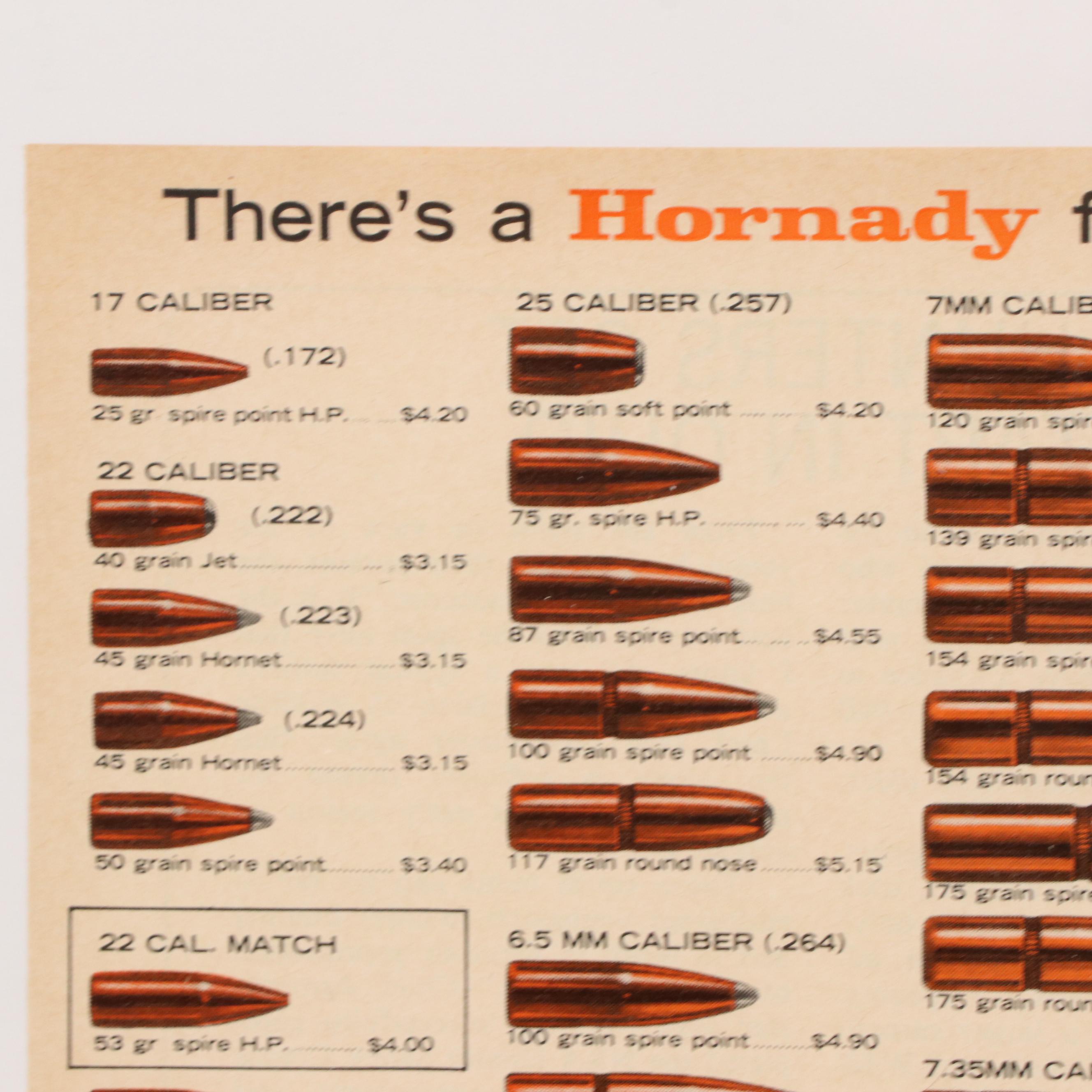 Hornady Bullets Letterpress Halftone Advertisement, Circa 1956