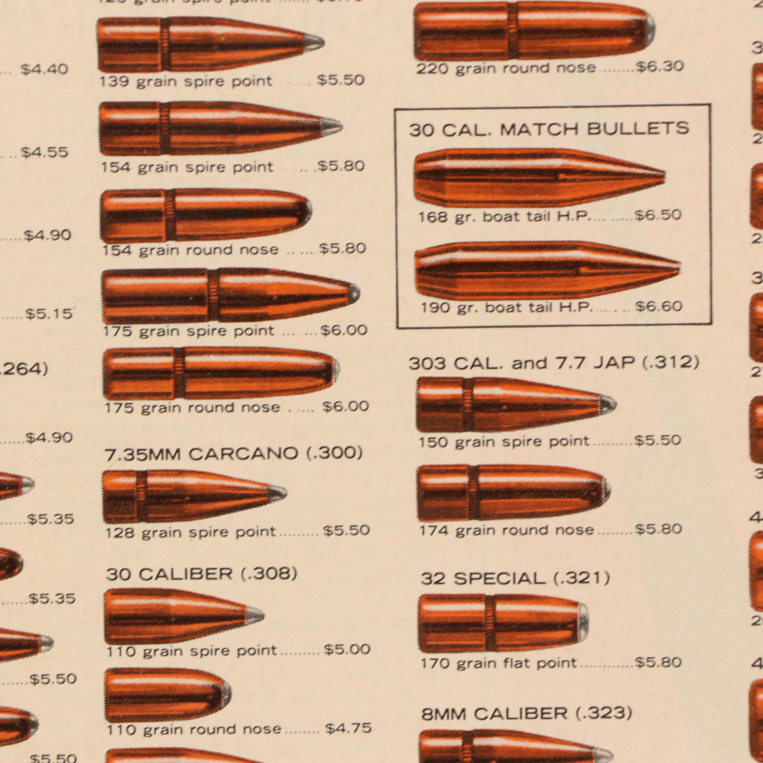 Hornady Bullets Letterpress Halftone Advertisement, Circa 1956