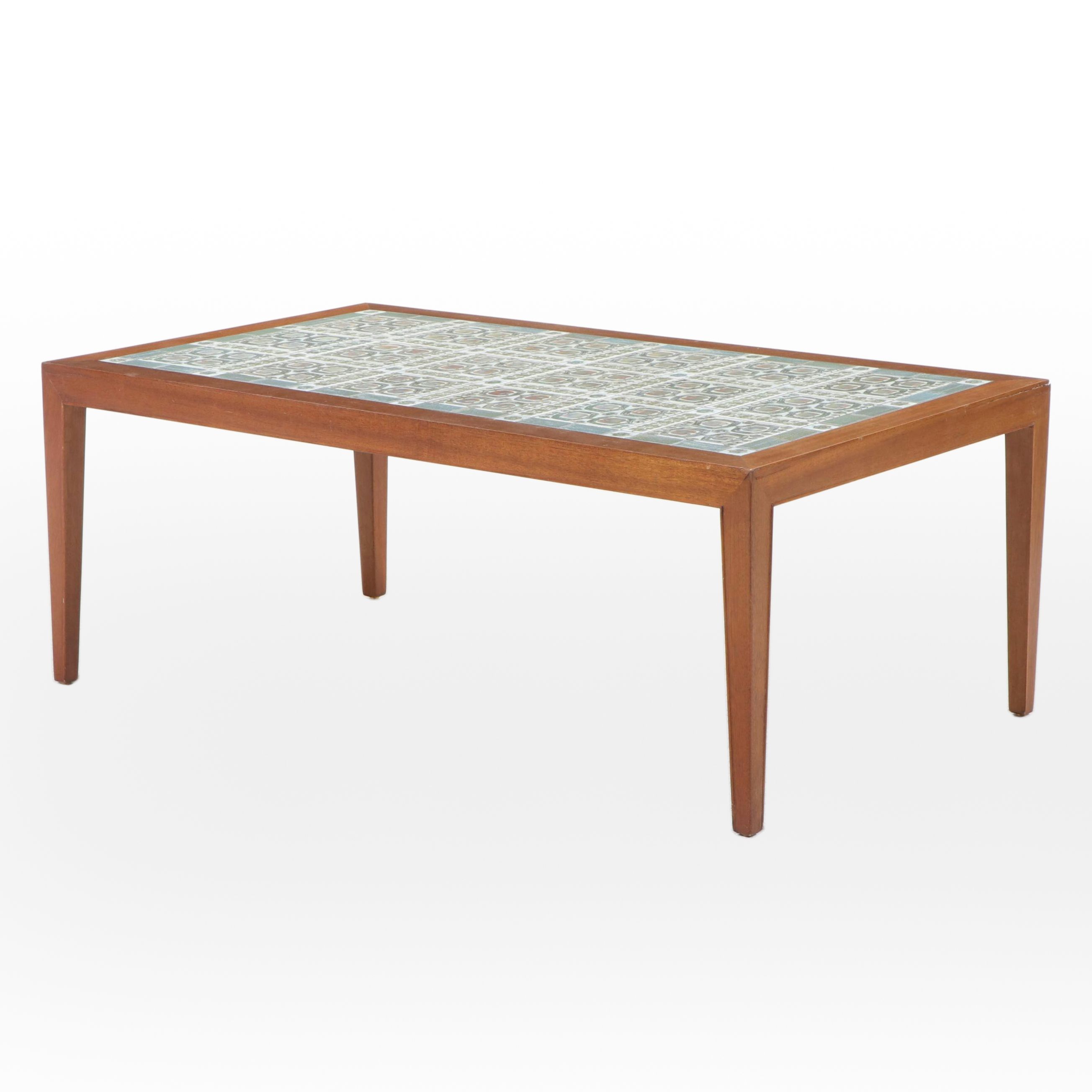 Haslev Møbelsnedkeri Danish Modern Teak and Porcelain Tile Coffee Table, c. 1960