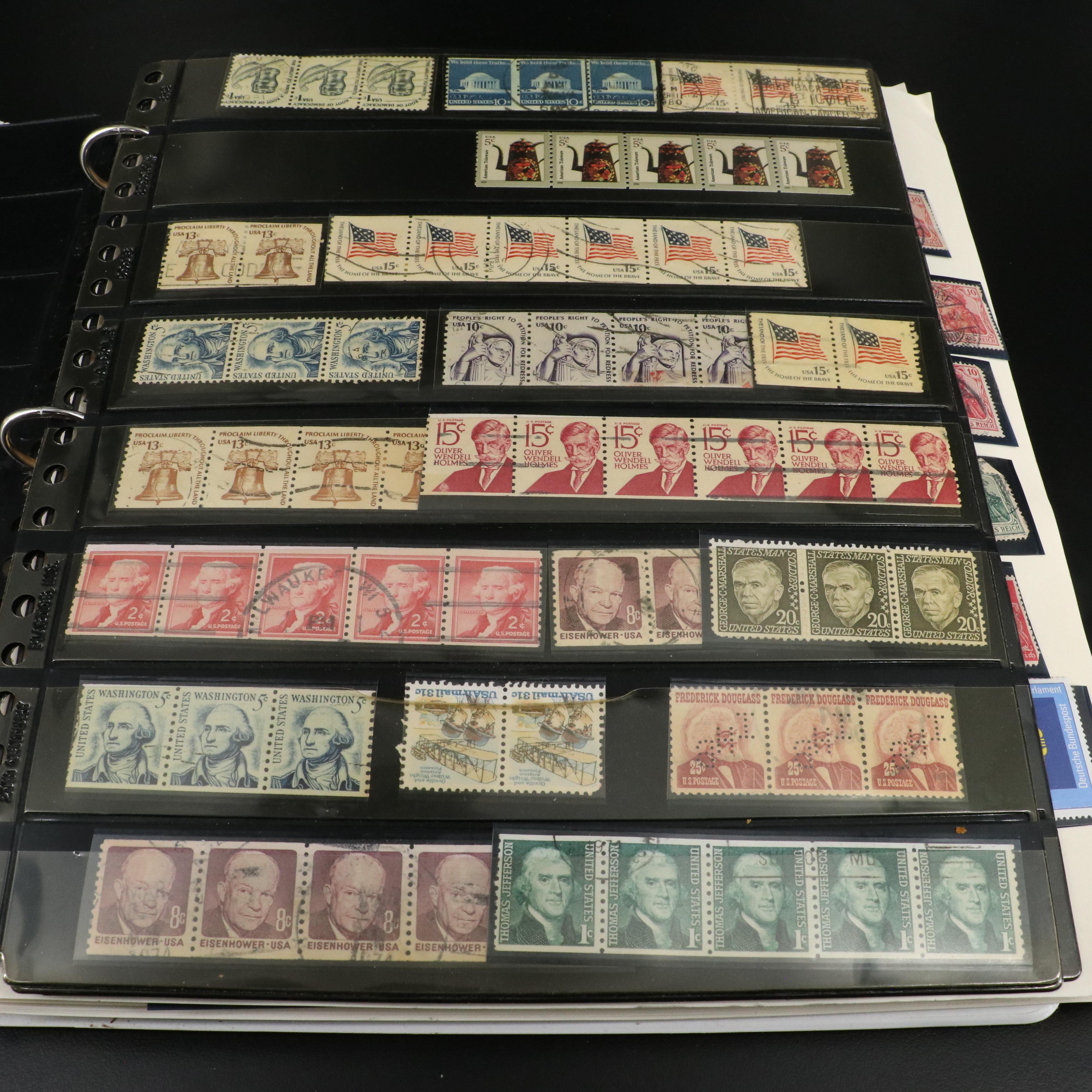 Four Albums of Postage Stamps and Covers, U.S., World, Disney, and UNICEF