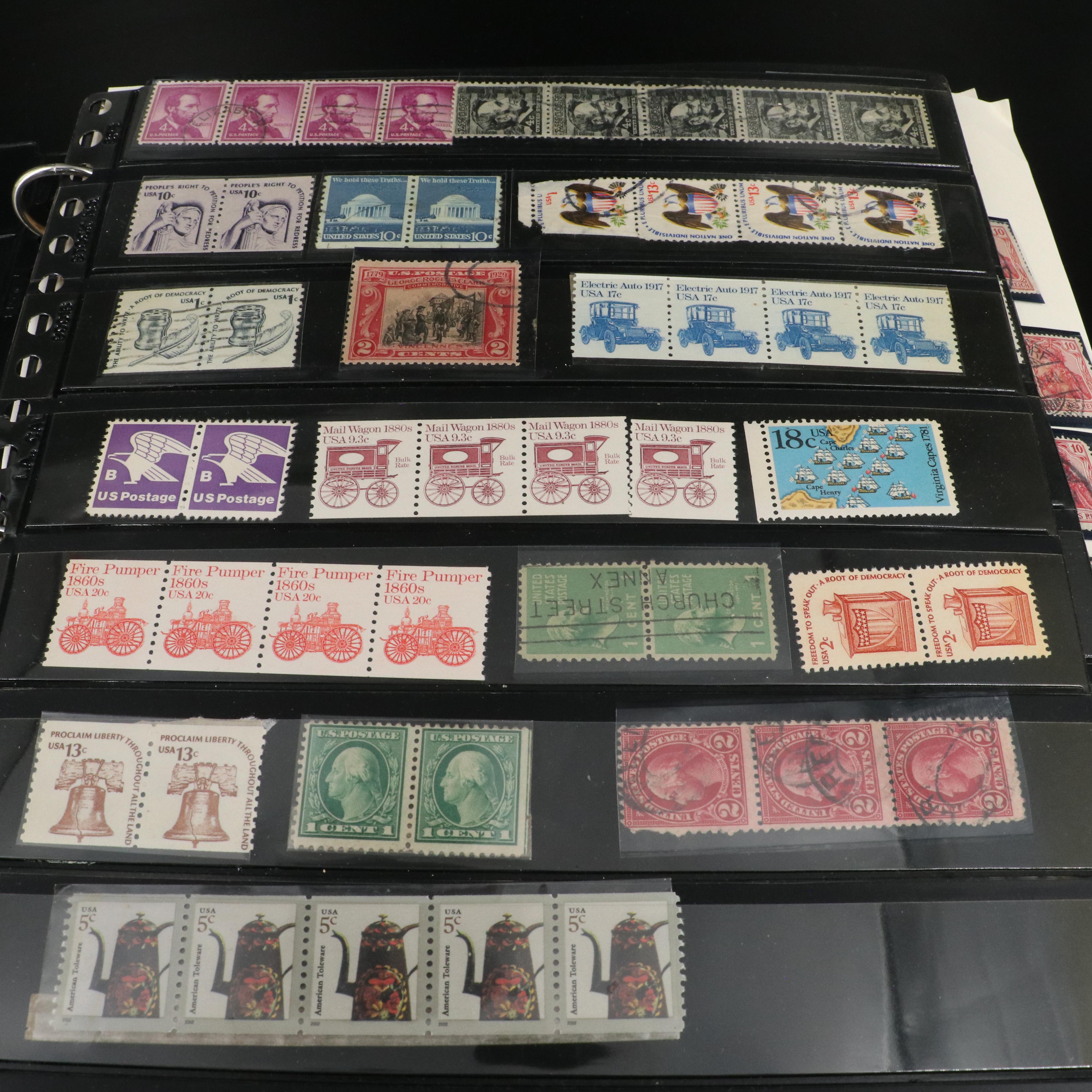 Four Albums of Postage Stamps and Covers, U.S., World, Disney, and UNICEF