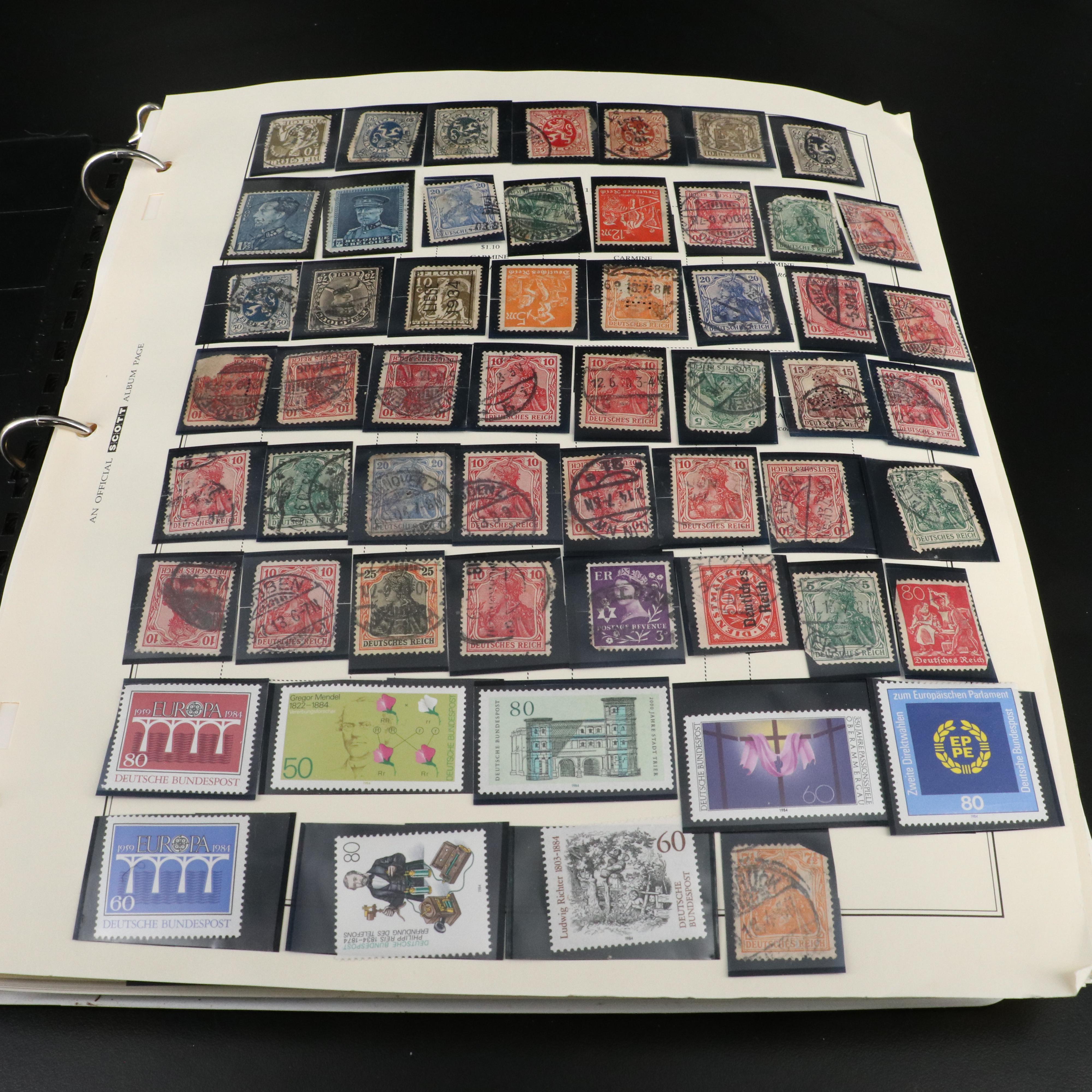Four Albums of Postage Stamps and Covers, U.S., World, Disney, and UNICEF