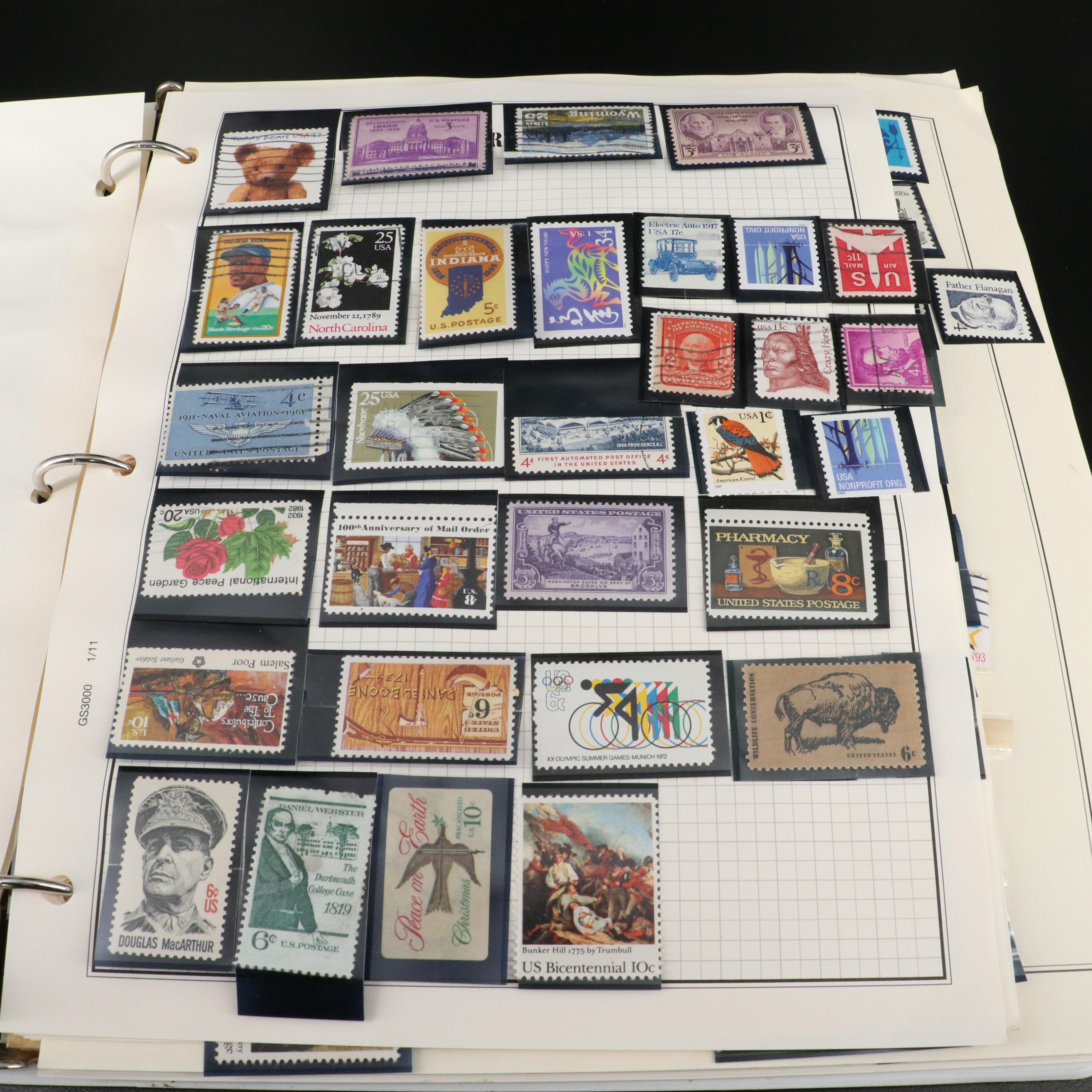 Four Albums of Postage Stamps and Covers, U.S., World, Disney, and UNICEF