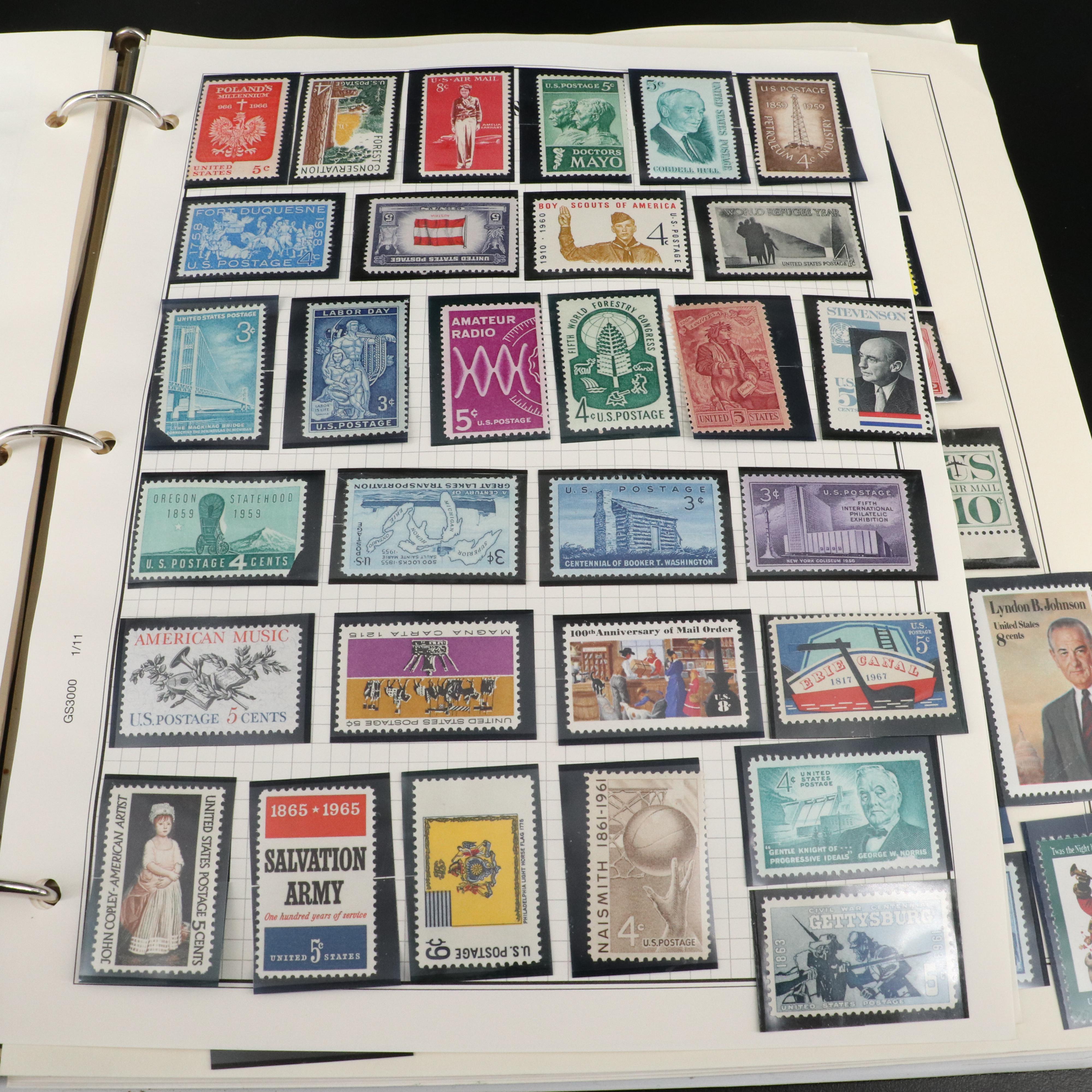 Four Albums of Postage Stamps and Covers, U.S., World, Disney, and UNICEF