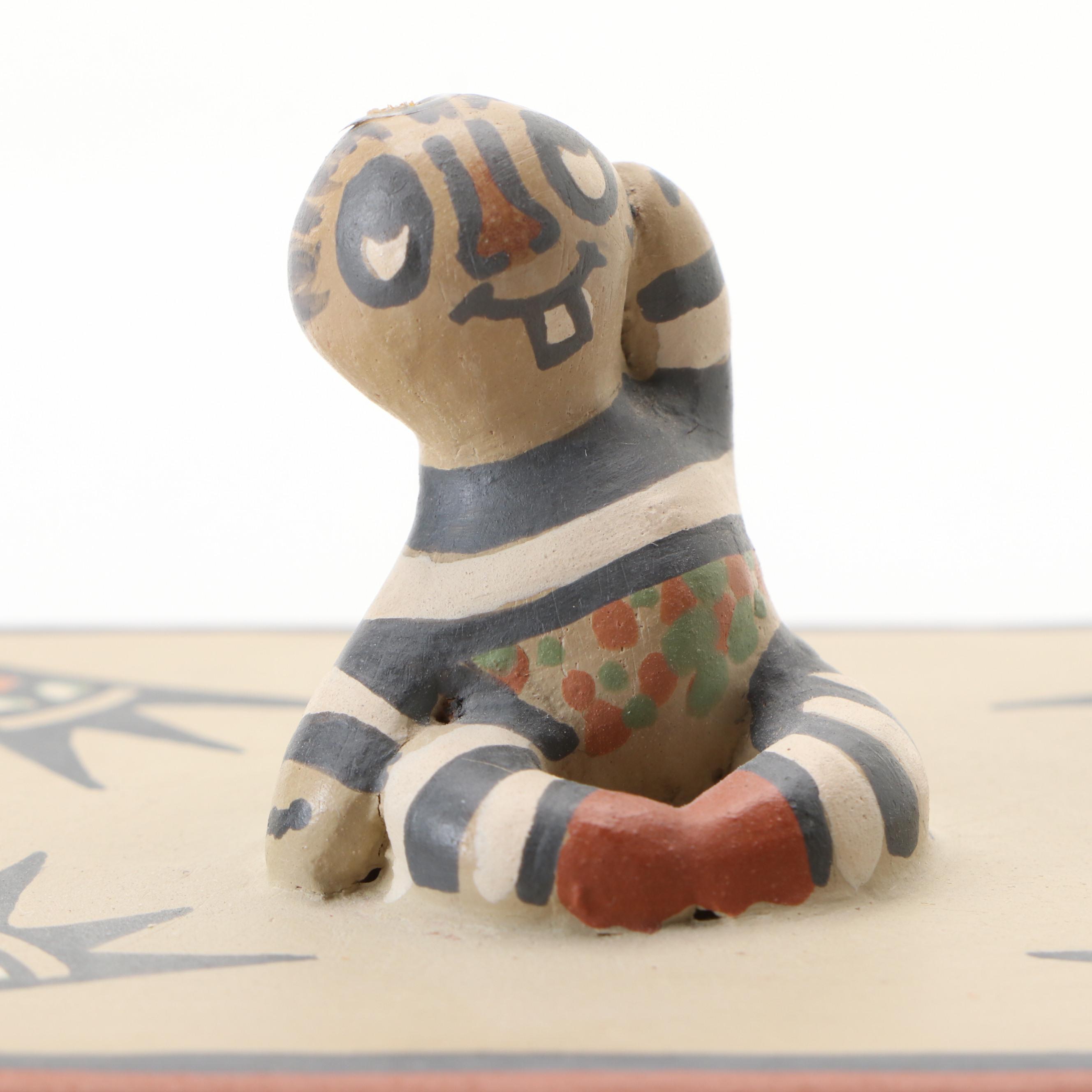 Margaret and Luther Gutierrez Santa Clara Pueblo Pottery Polychrome Box