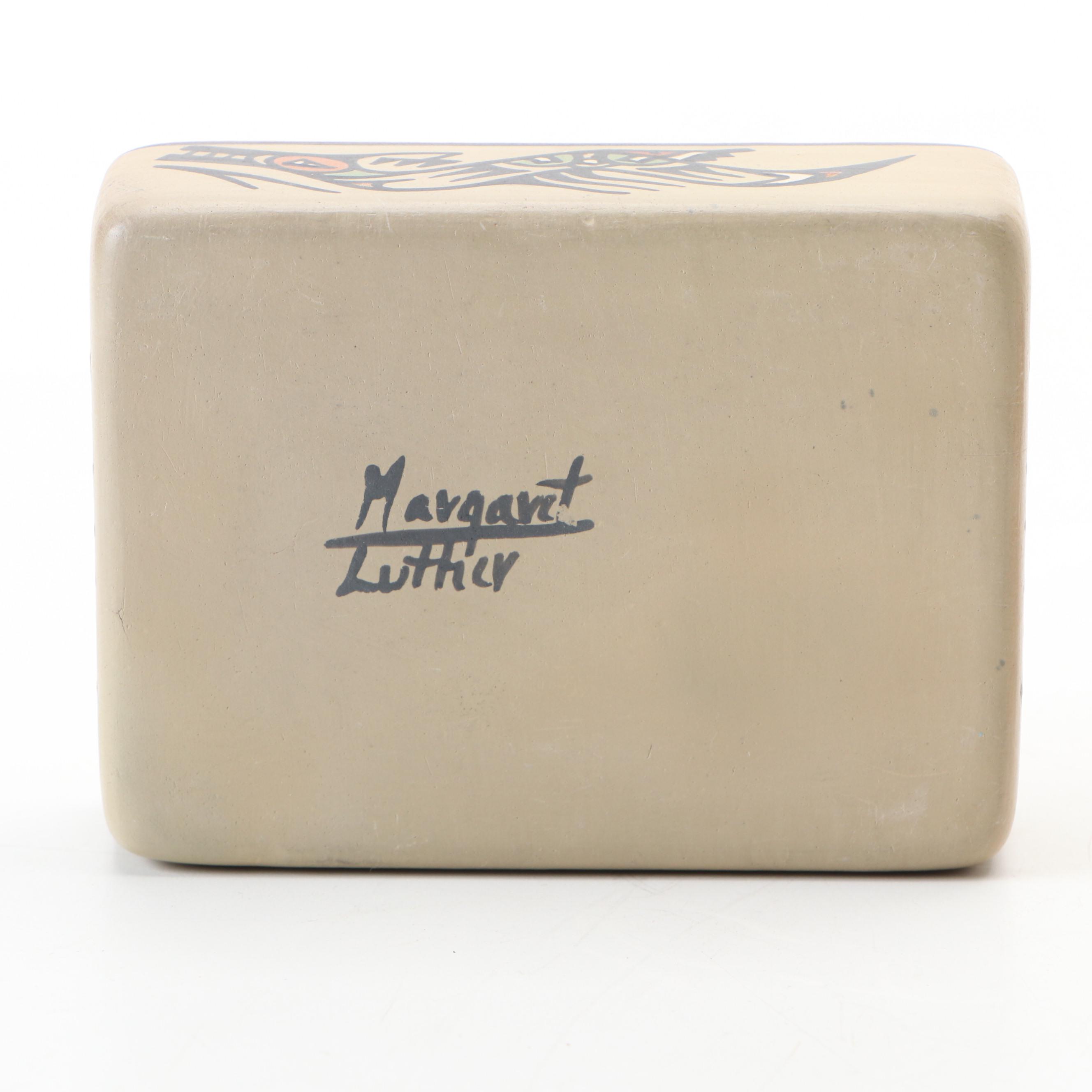 Margaret and Luther Gutierrez Santa Clara Pueblo Pottery Polychrome Box