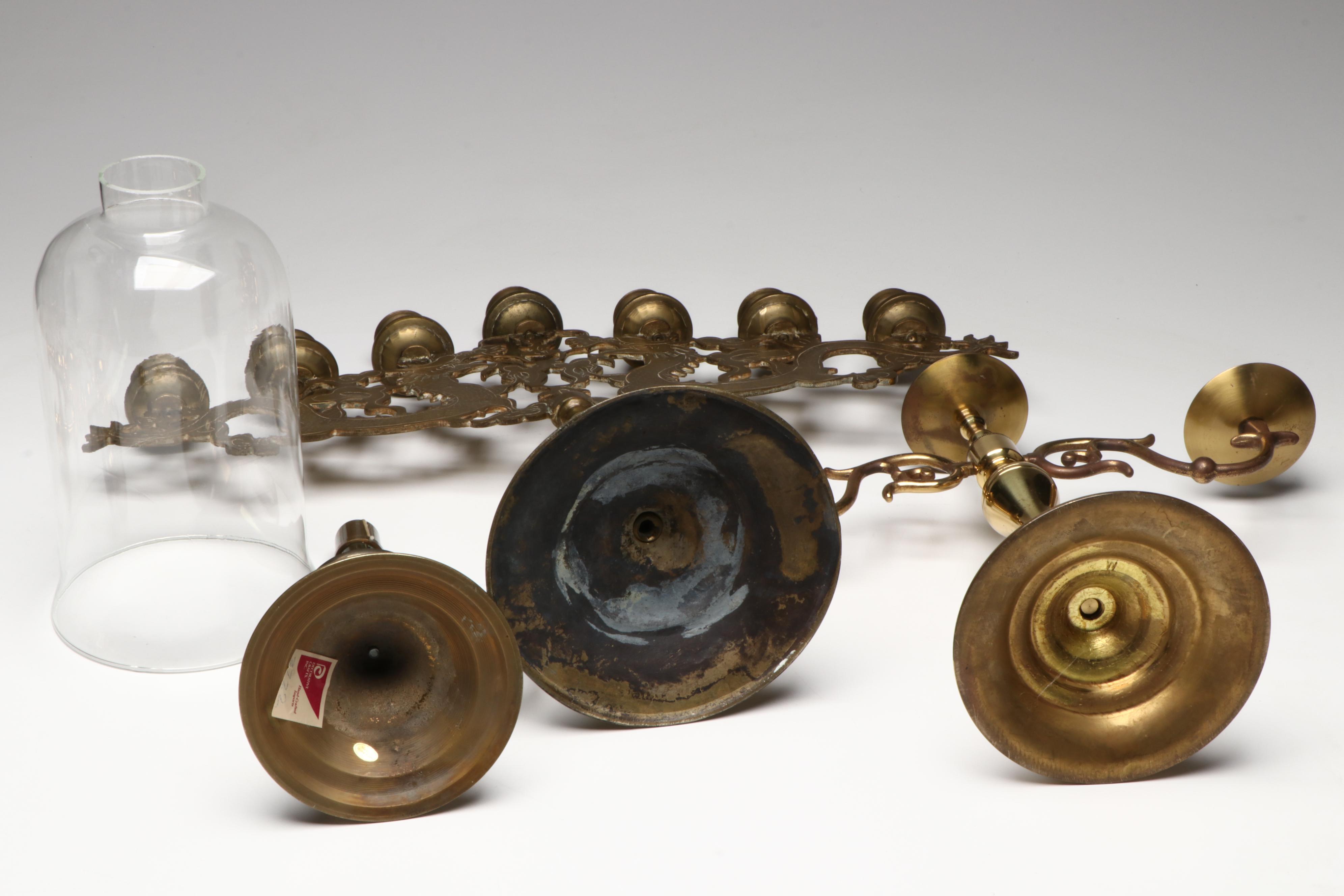 Brass Candelabras and Candle Holders with Other Décor