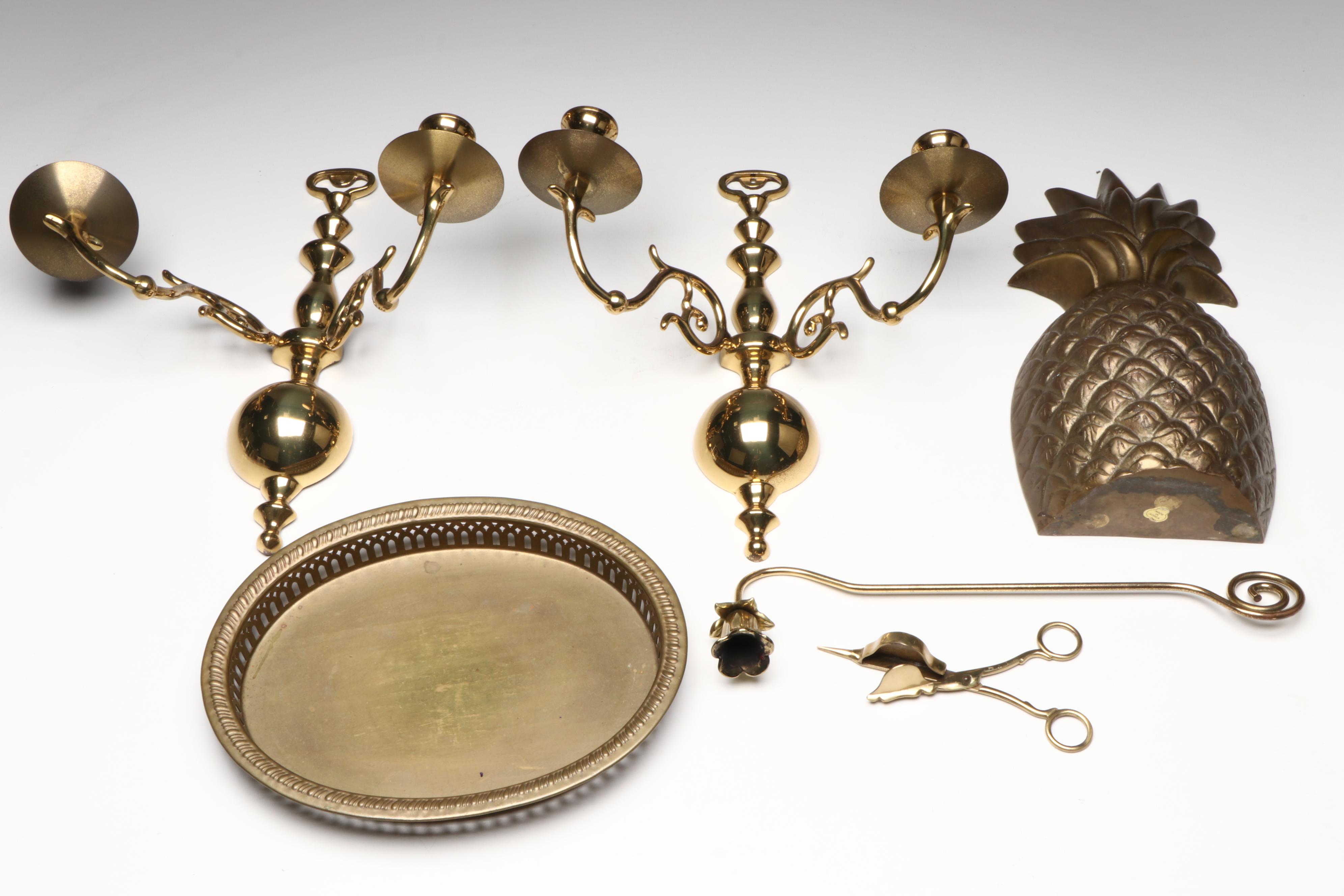 Brass Candelabras and Candle Holders with Other Décor