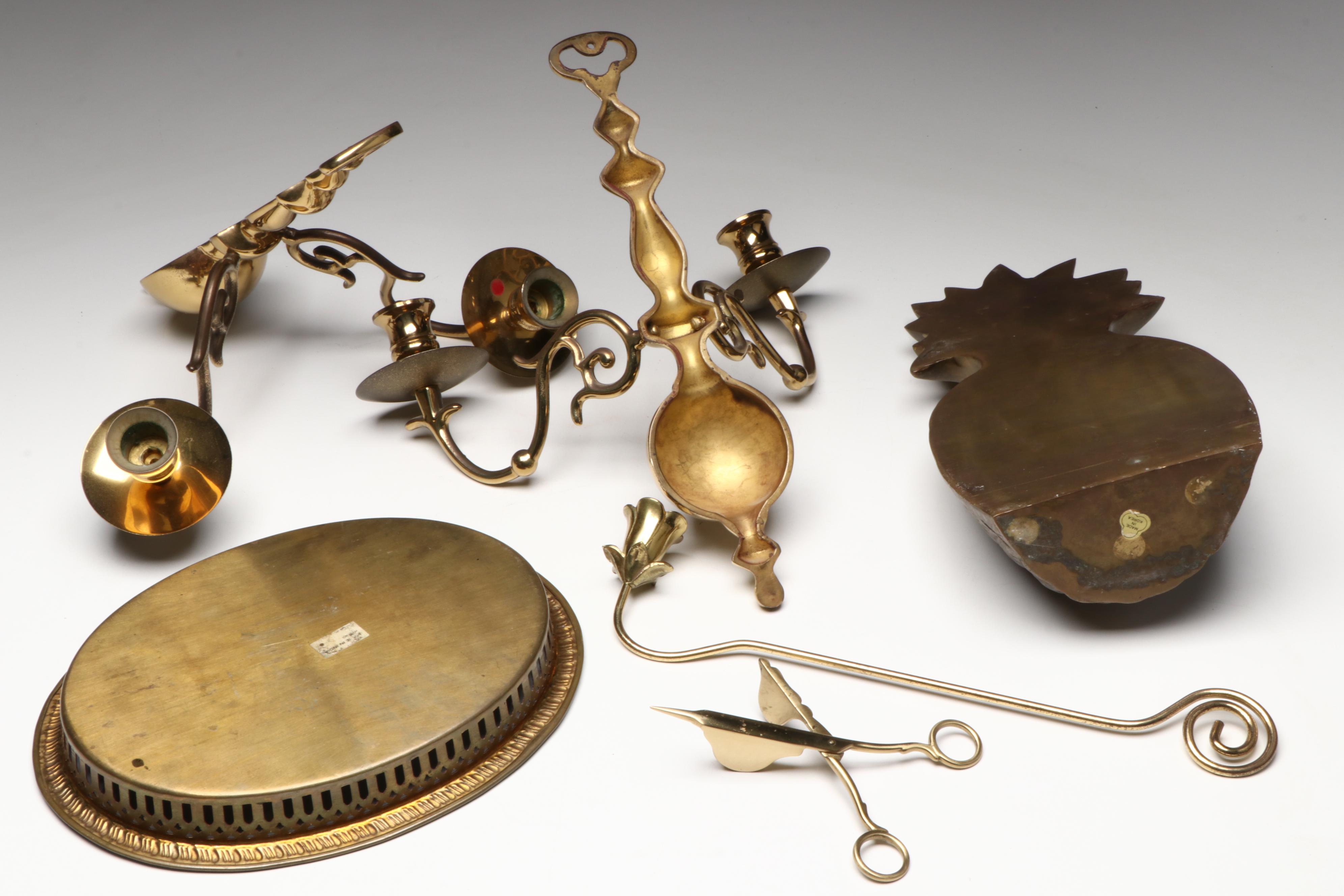 Brass Candelabras and Candle Holders with Other Décor