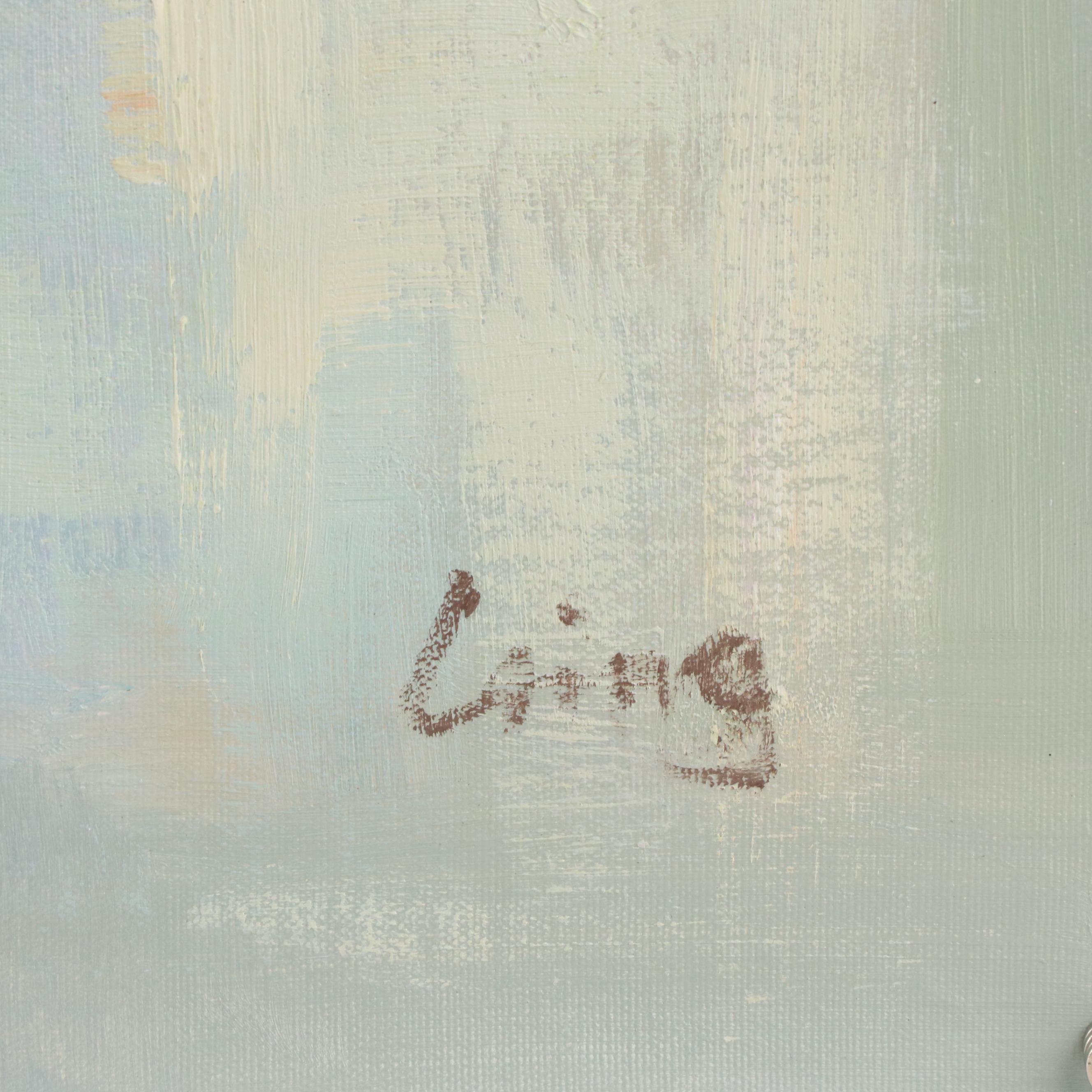 Ling Stylized Landscape Oil Painting, 21st Century