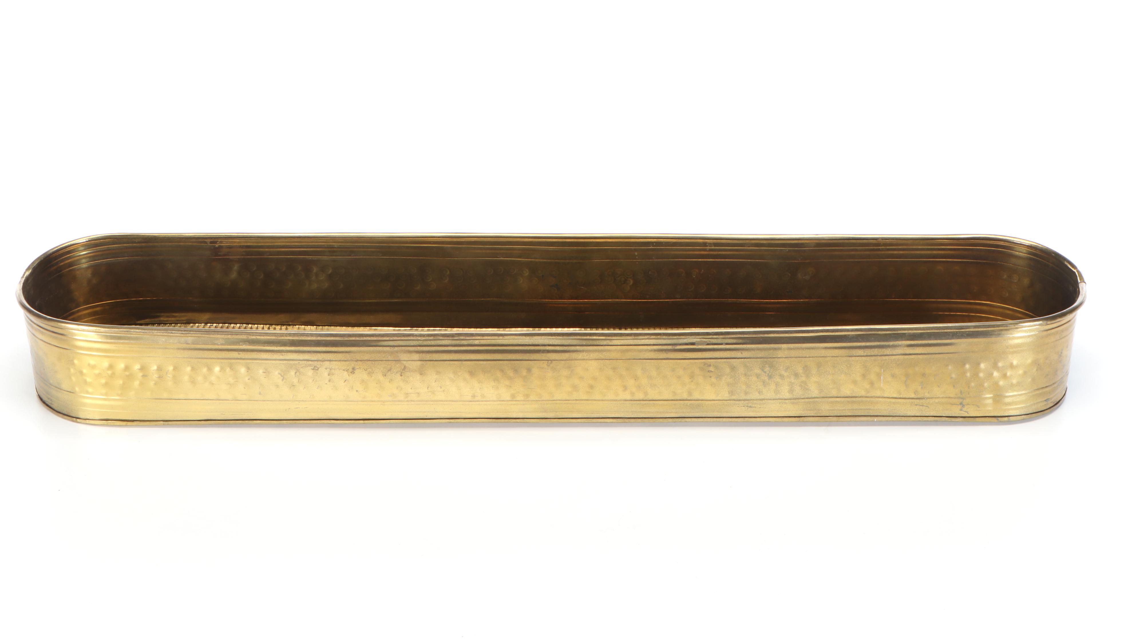 India Exotics, Inc. Oval Brass Planters