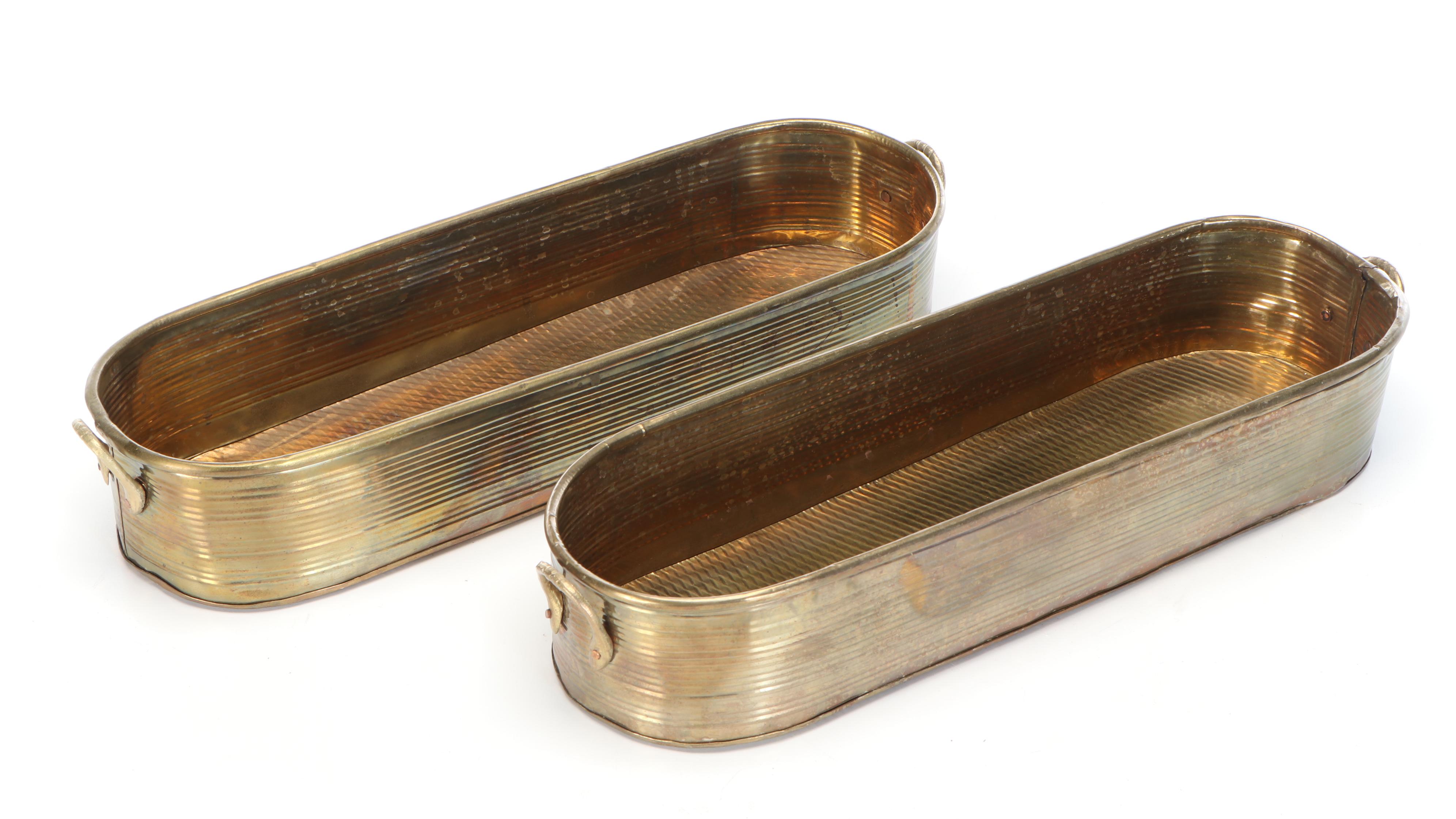 India Exotics, Inc. Oval Brass Planters