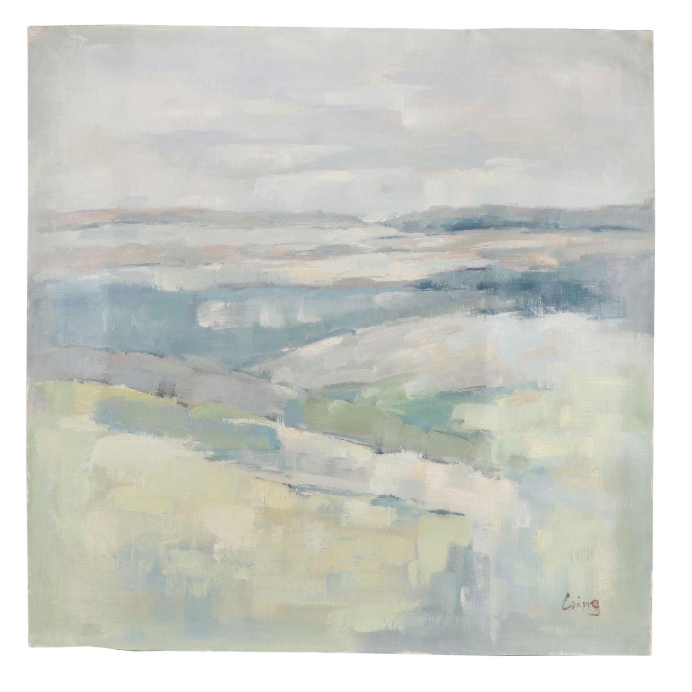 Ling Stylized Landscape Oil Painting, 21st Century