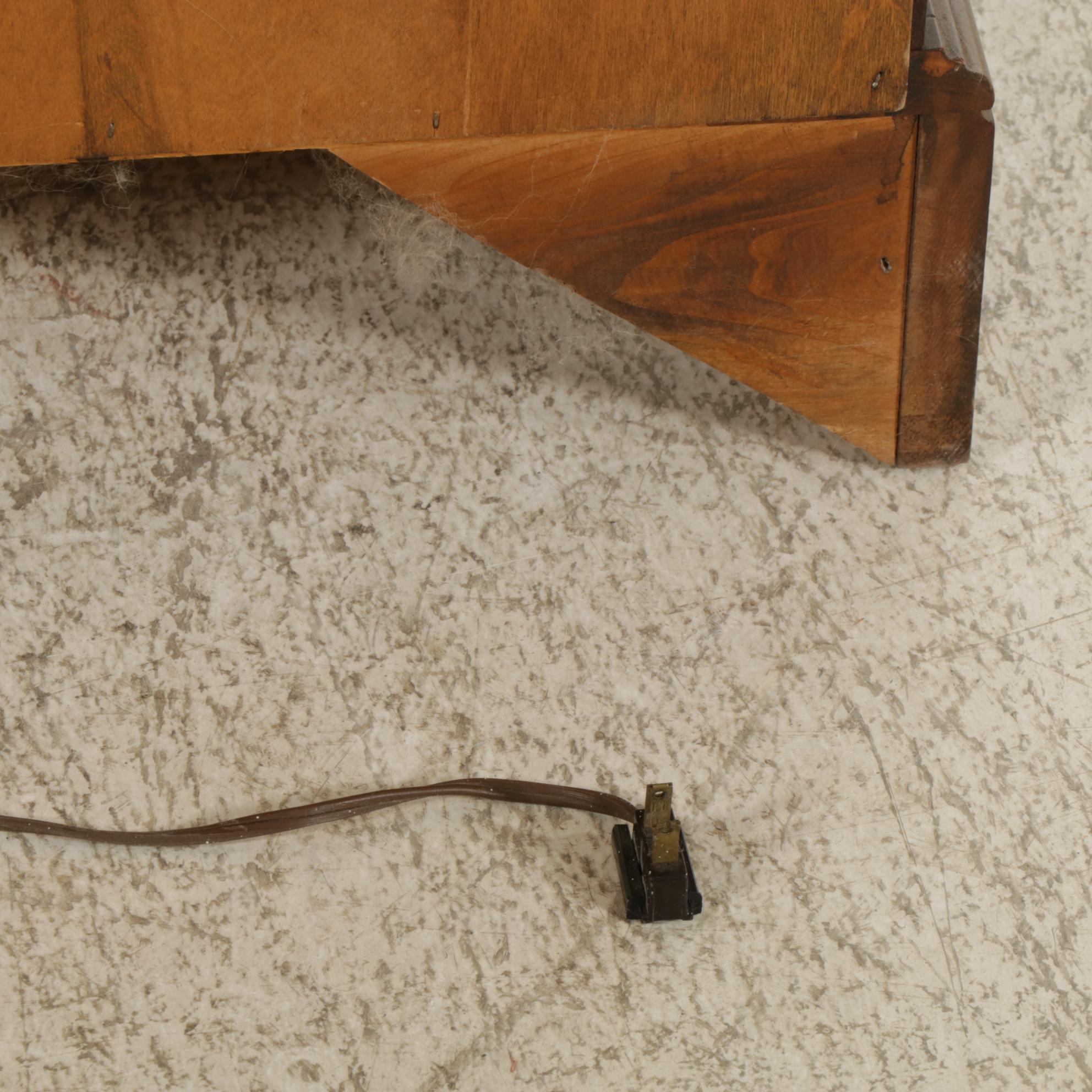 Jasper Cabinet Walnut Secretary Desk with Illuminated Bookcase, Mid-20th Century