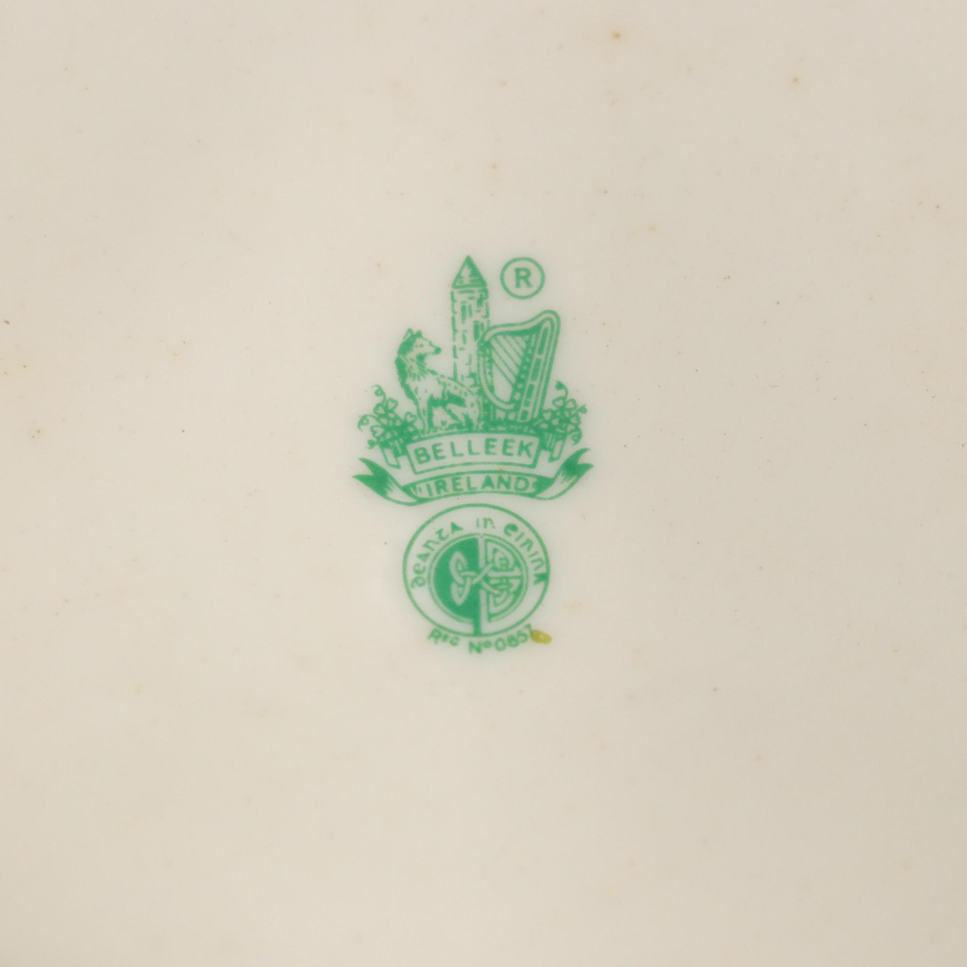 Belleek Pottery Shamrock Honey Pot, Teacup, Butter Dish and More, 1965-1980