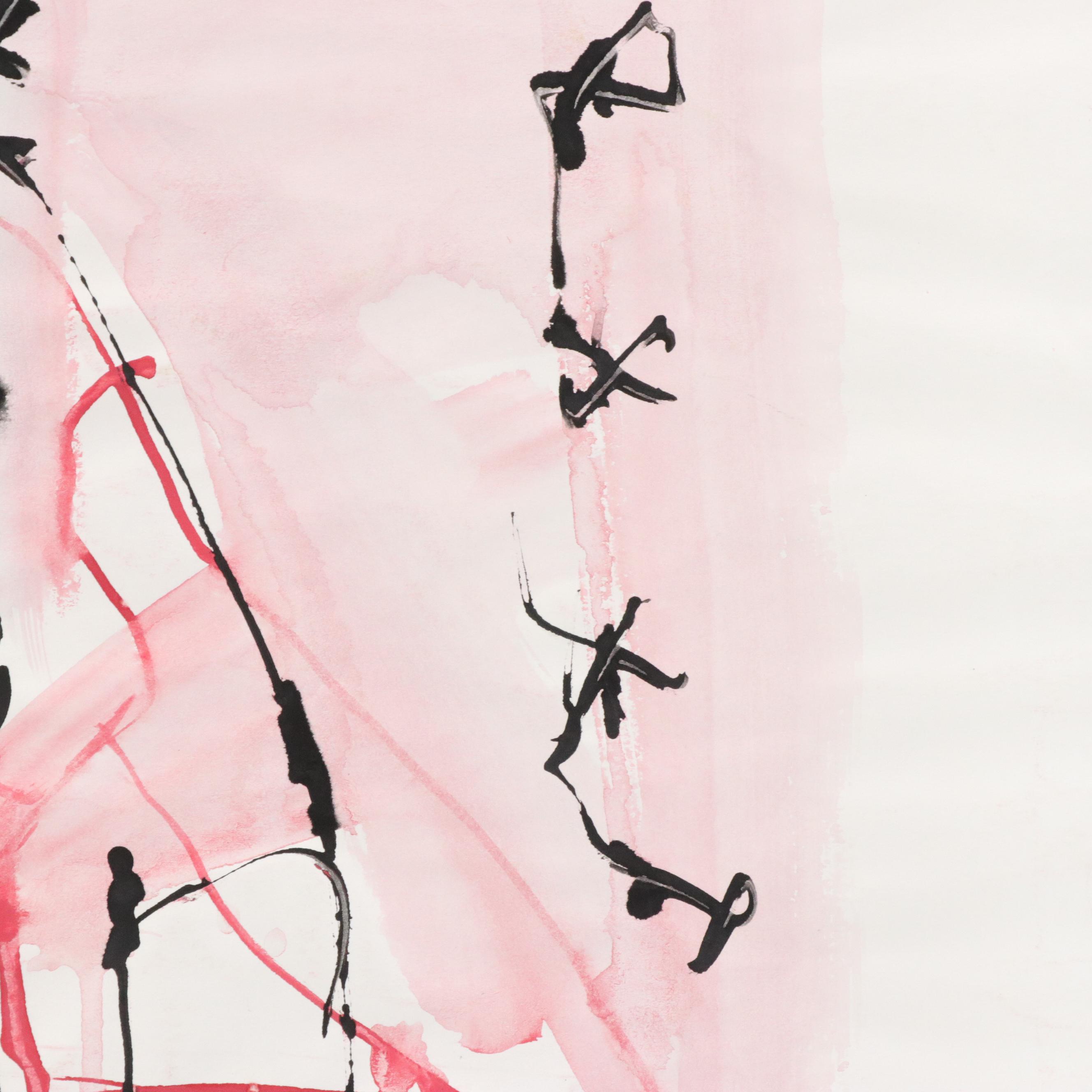 Jack Meanwell Figural Modern Watercolor Painting, 1989