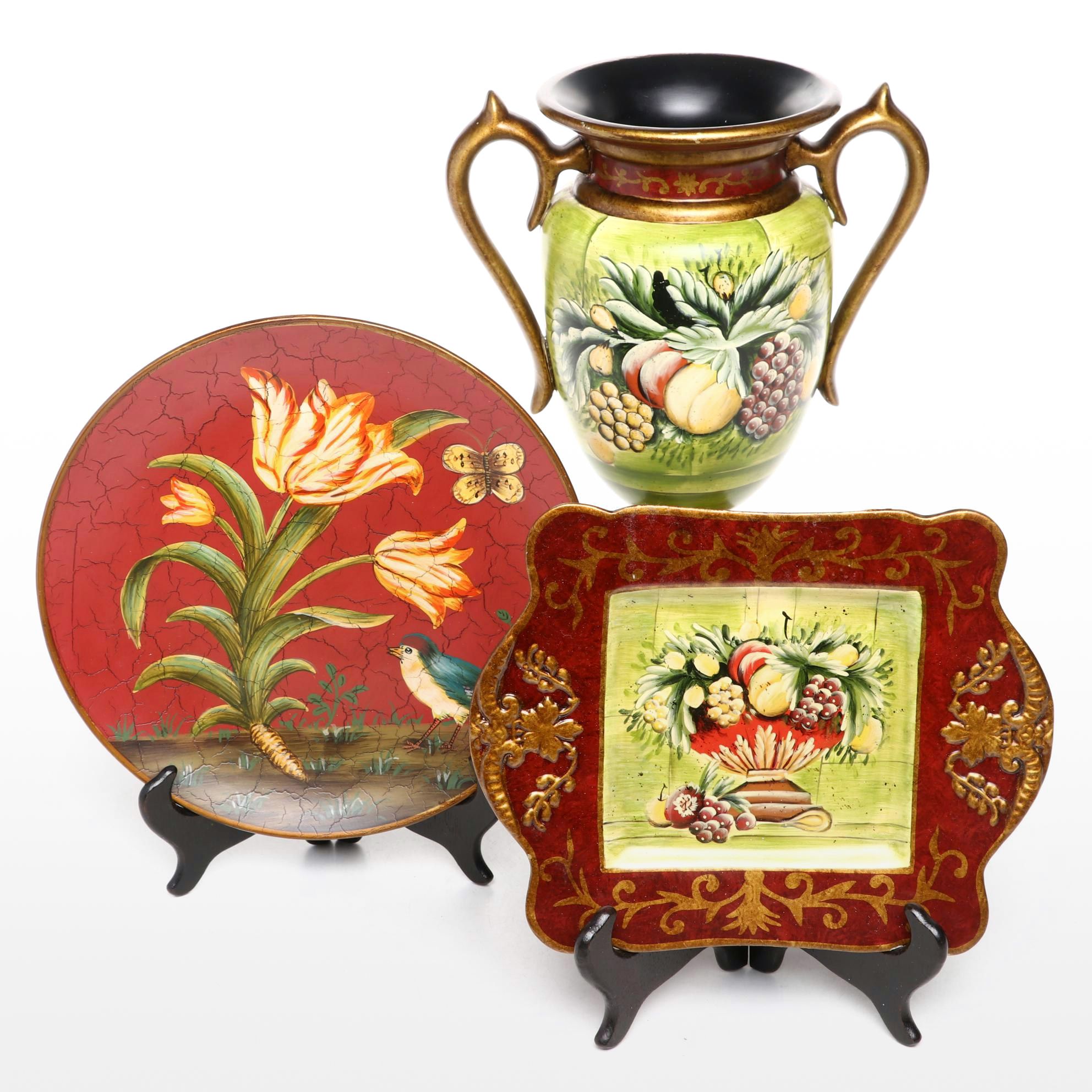 Toyo Raymond Waites Decorative Plates and Urn